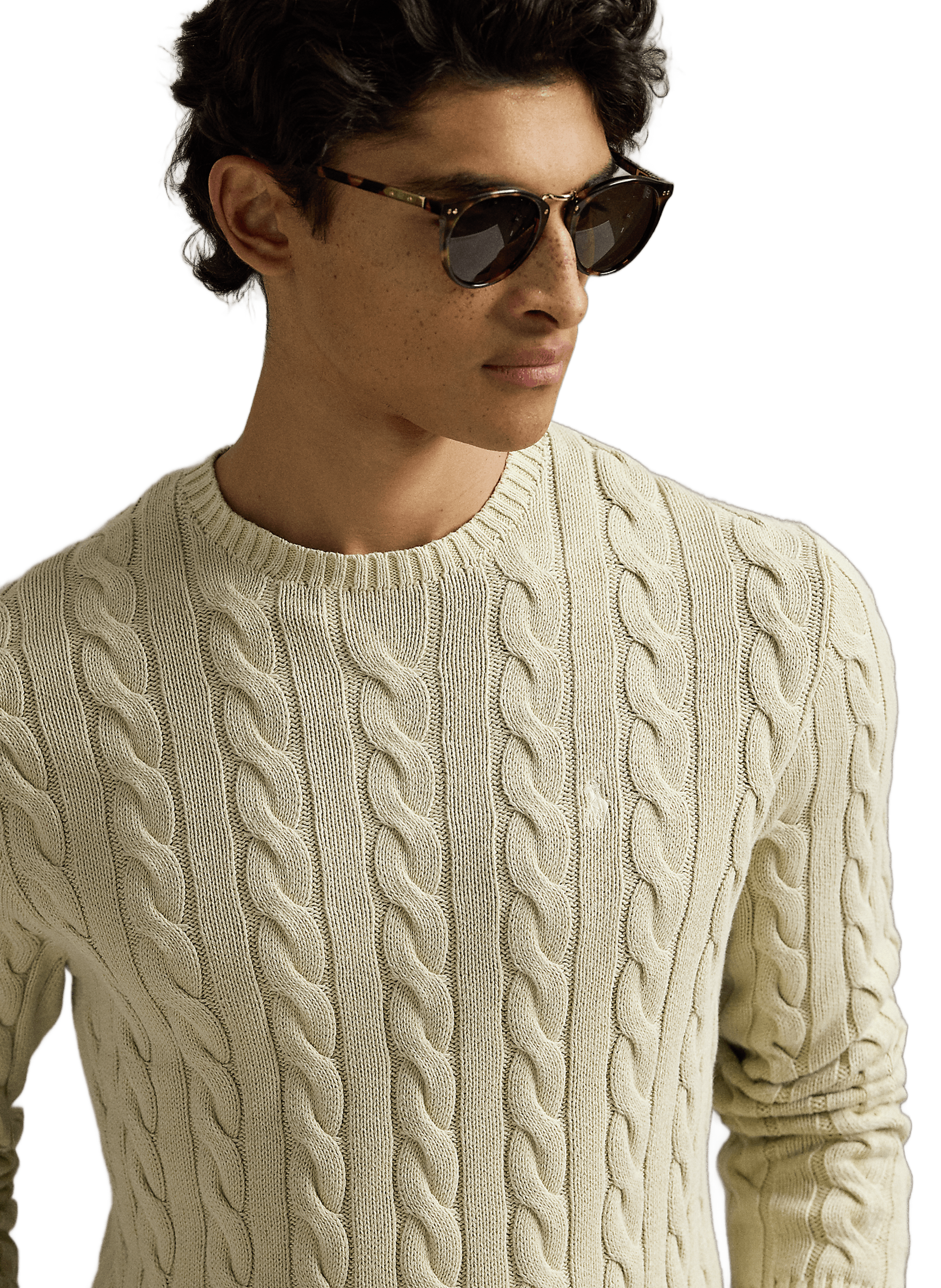 Cotton-blend jumper Beige