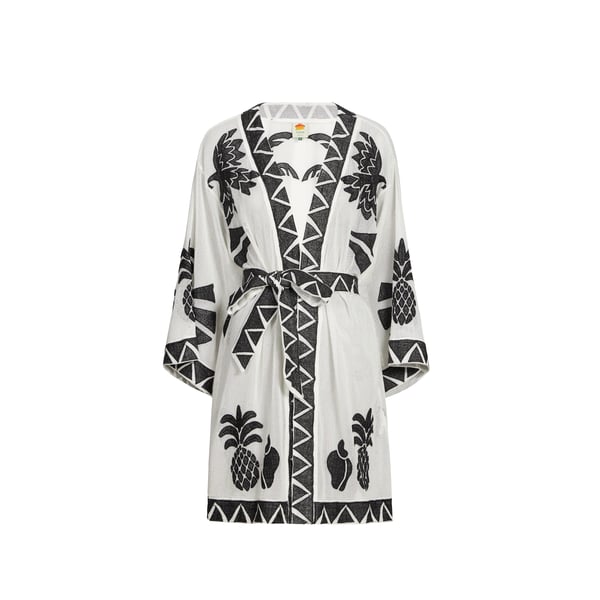 Farm Rio Kimono Dress With Intricate Embroidery