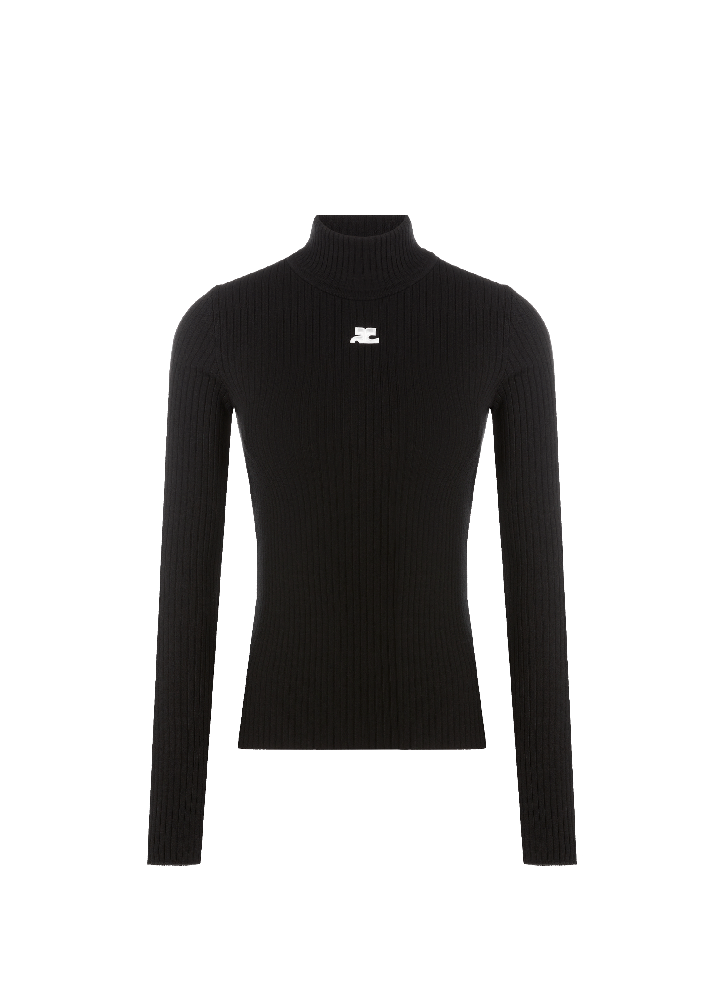 Reedition roll-neck wool jumper COURRÈGES Black
