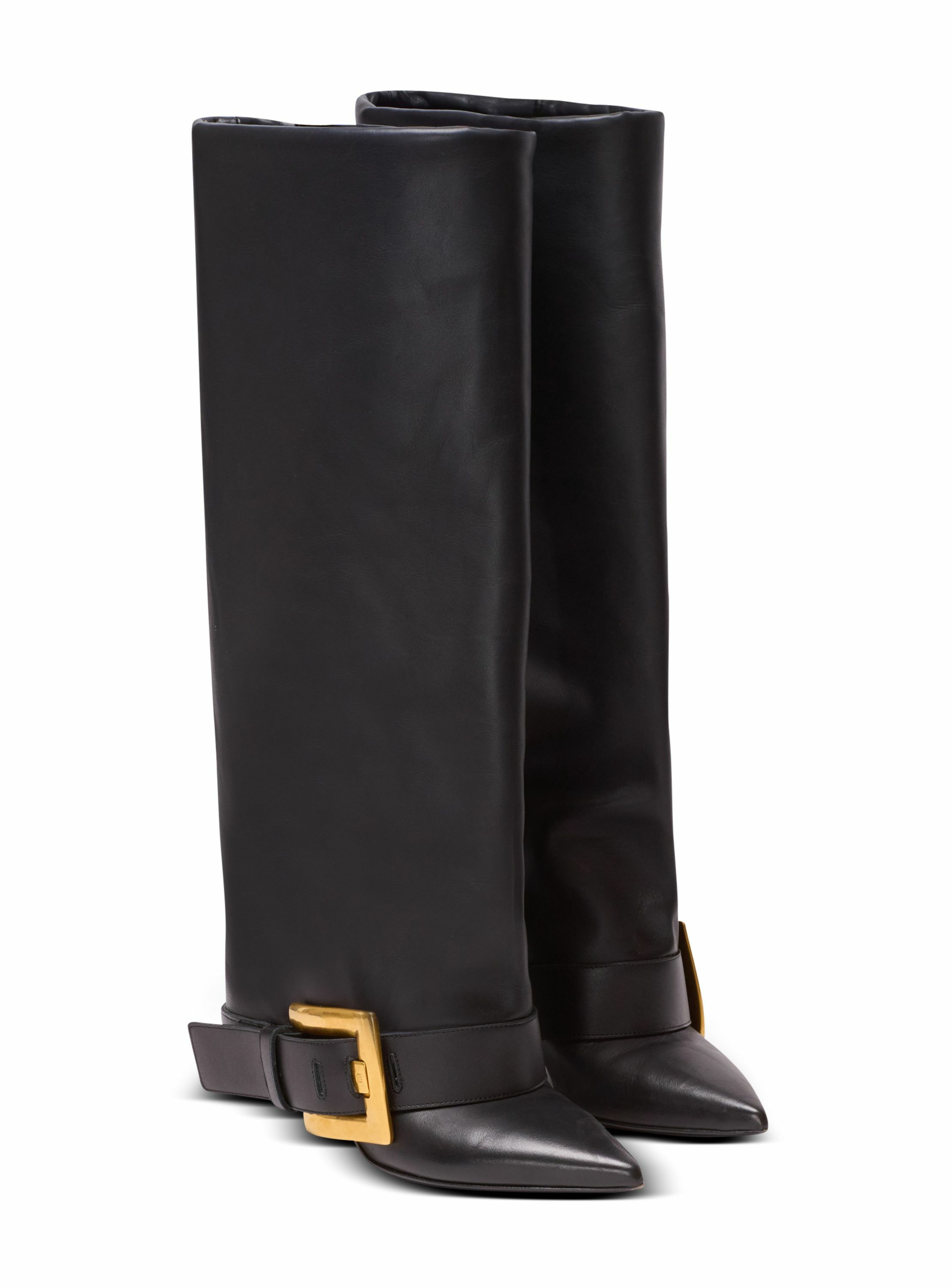 Bottes anthem en cuir de veau BALMAIN Noir