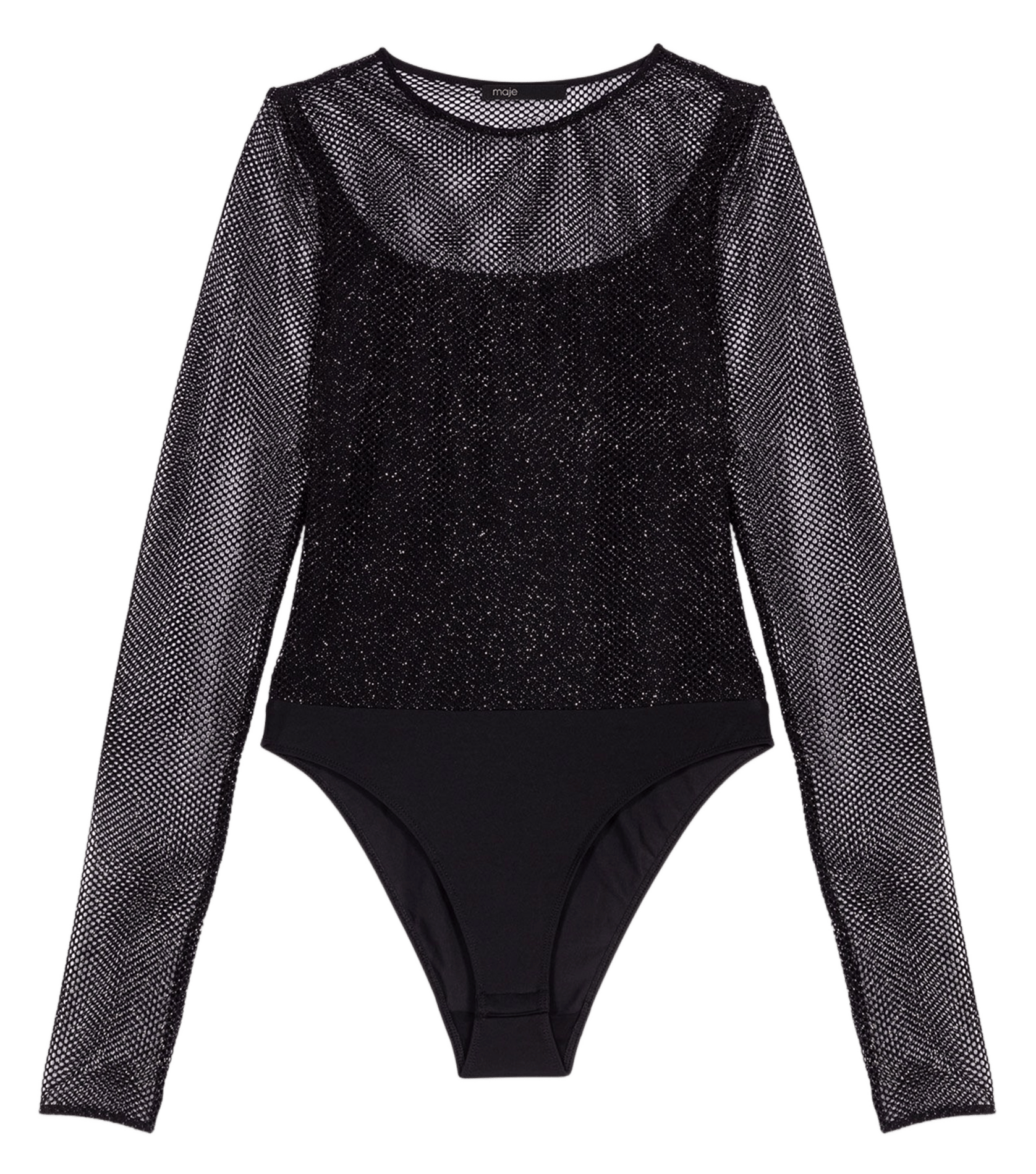 Body manches longues pailleté Noir