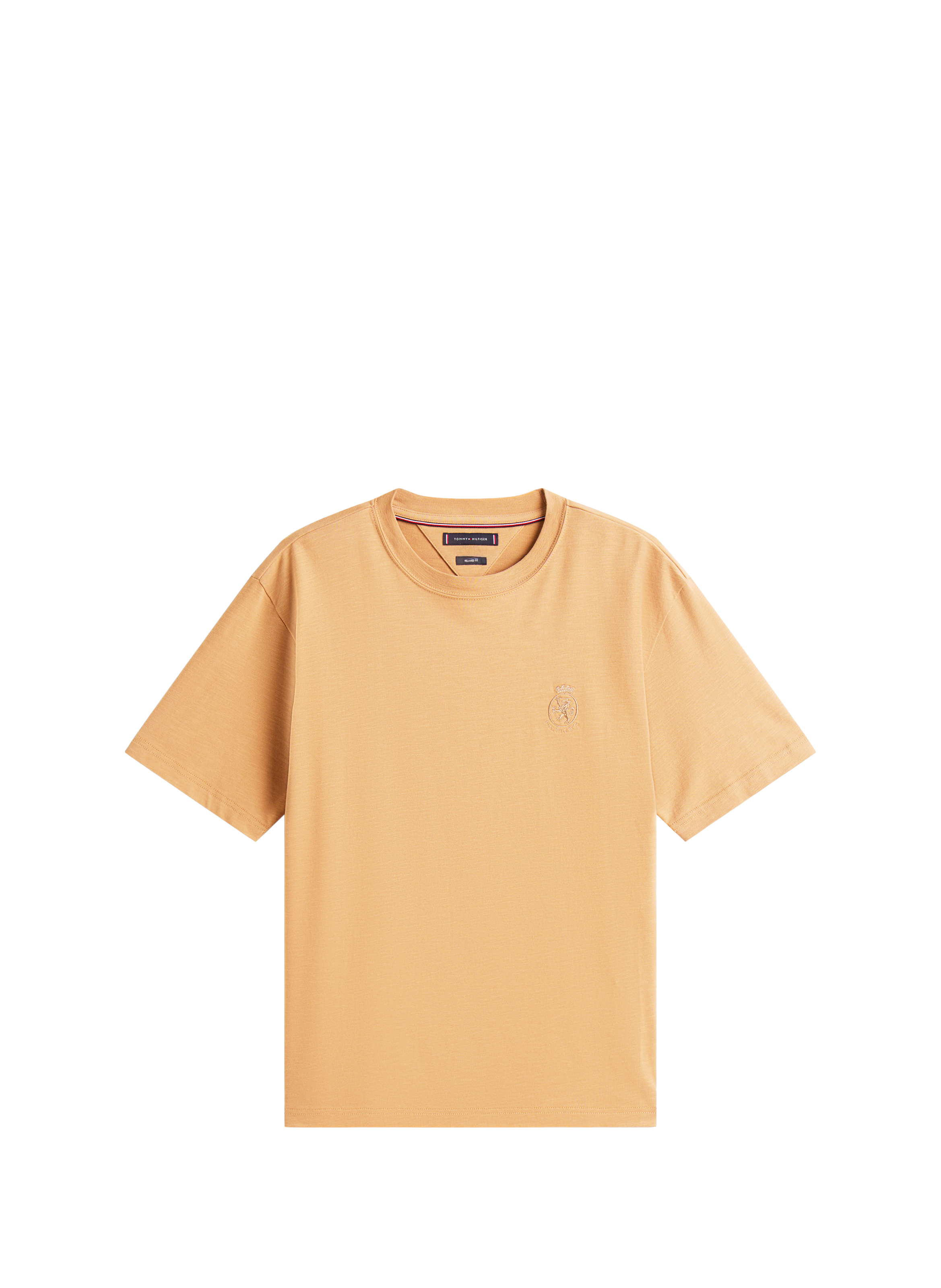 Cotton round-neck T-shirt TOMMY HILFIGER Brown