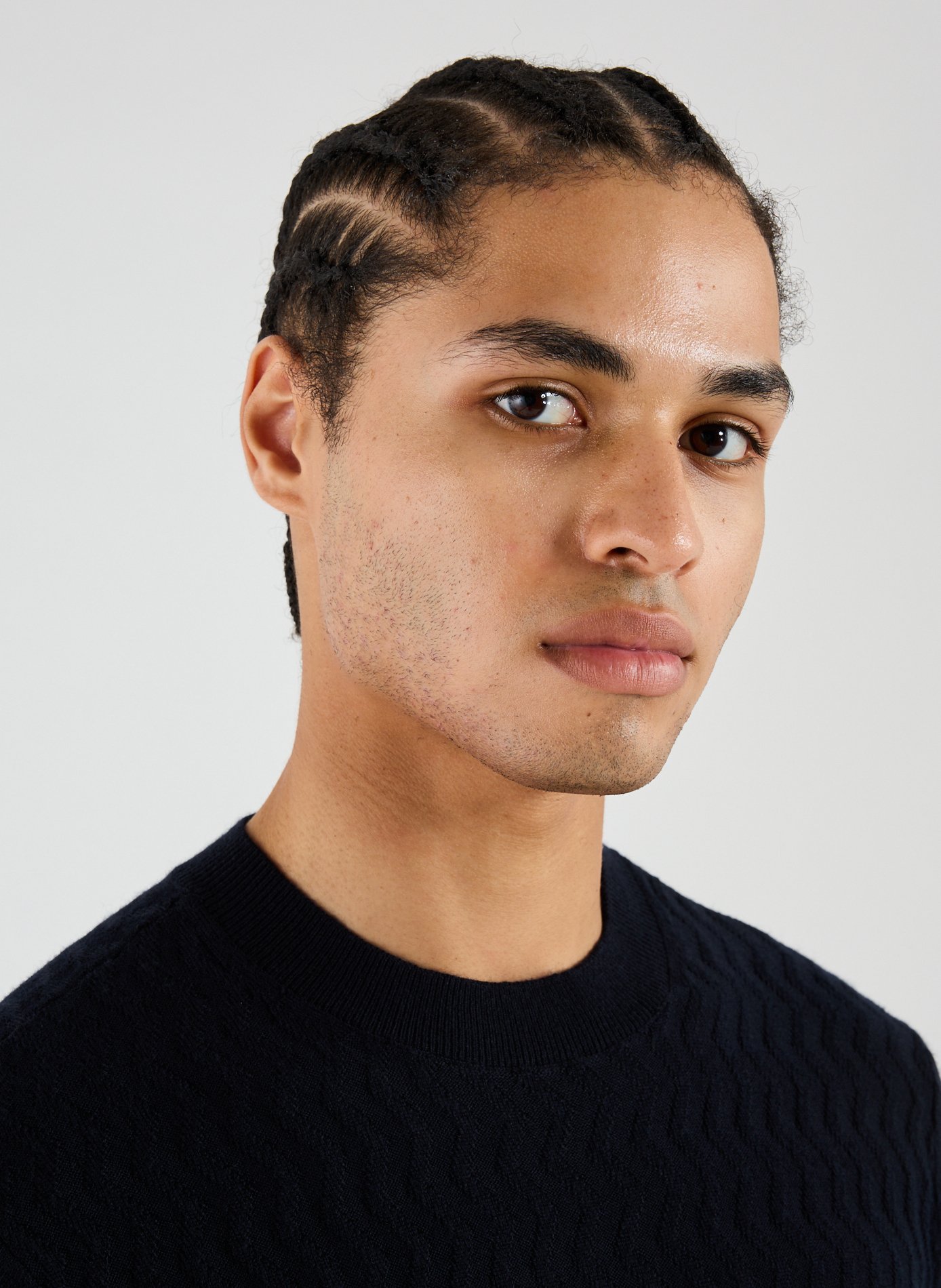 Straight high-neck sweatshirt in blended cotton ARMANI EXCHANGE Black