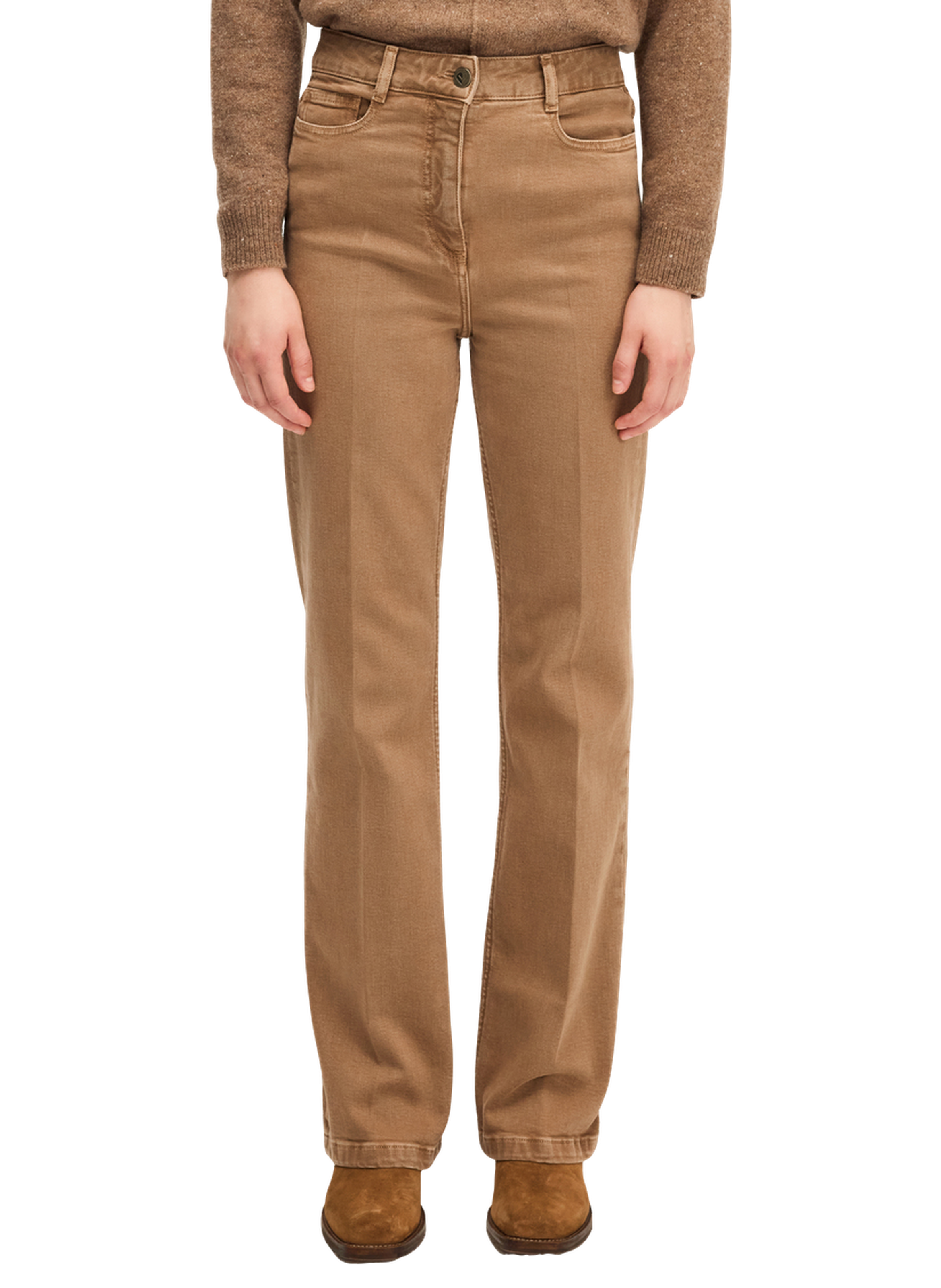 Jean large effet vieilli - carina PABLO Marron