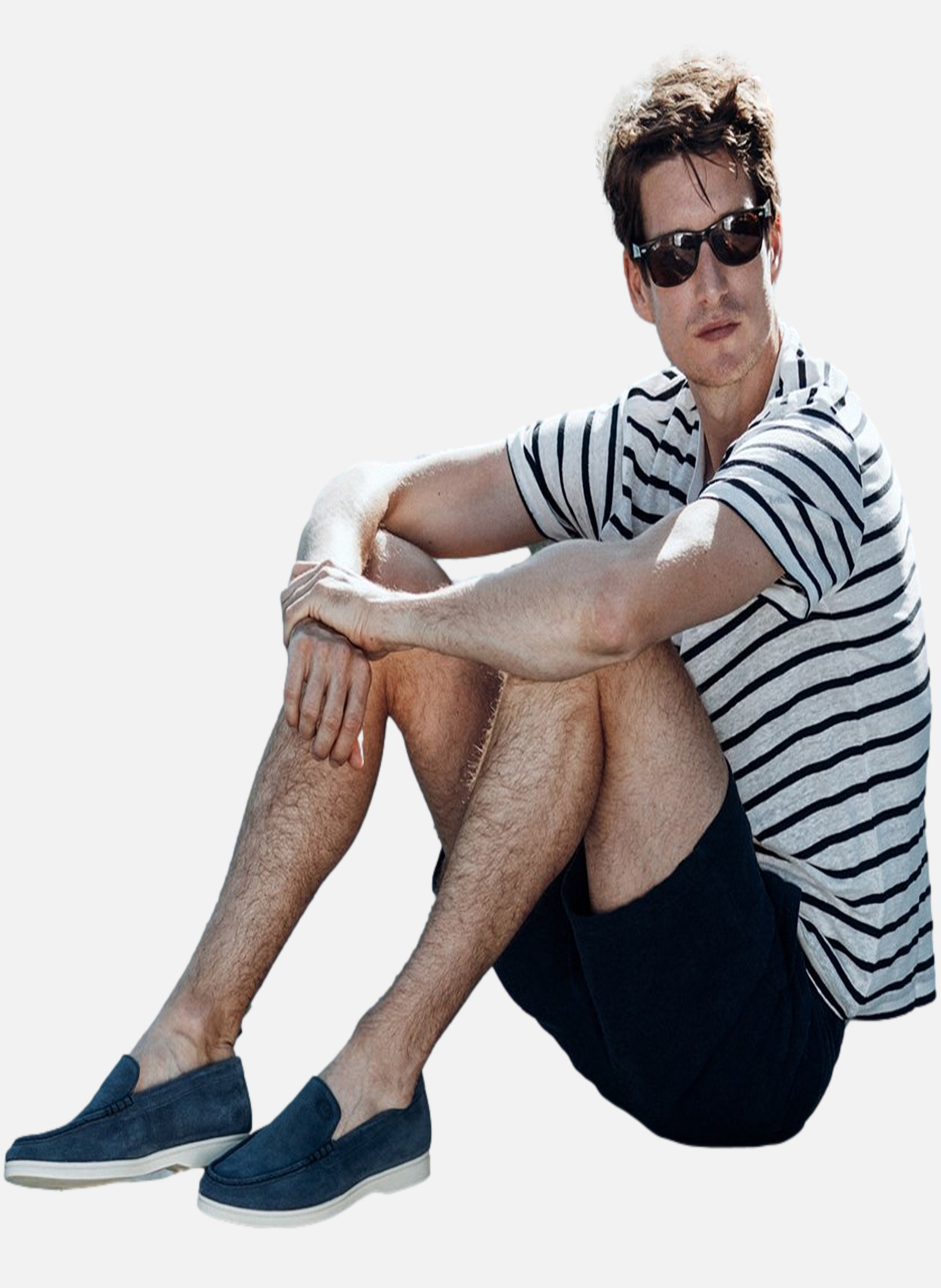 Mocassin velours monaco FINSBURY Bleu