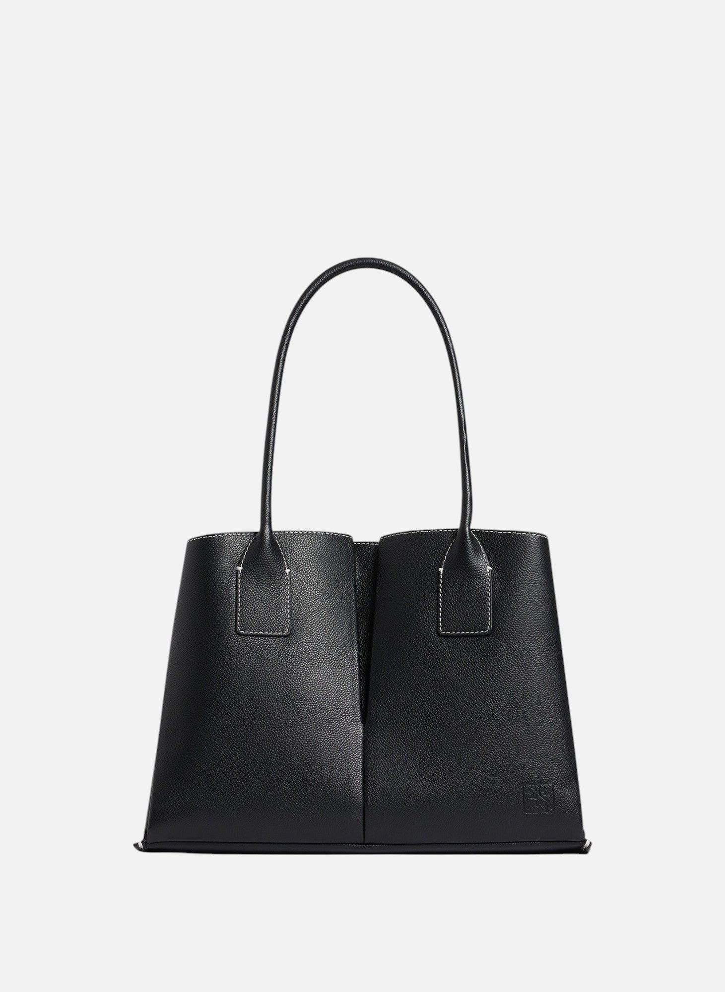 Grand sac cabas elena en cuir grainé LE TANNEUR Noir