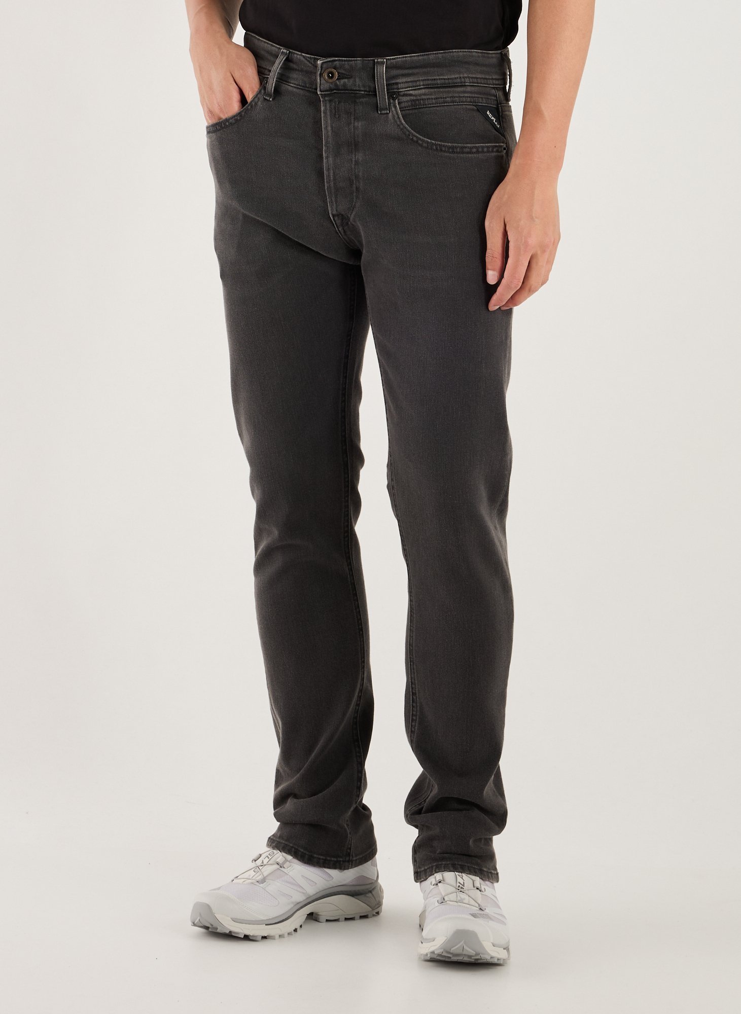 Jeans droit en coton mélangé Gris by REPLAY REPLAY Jeans droit en coton mélangé Gris