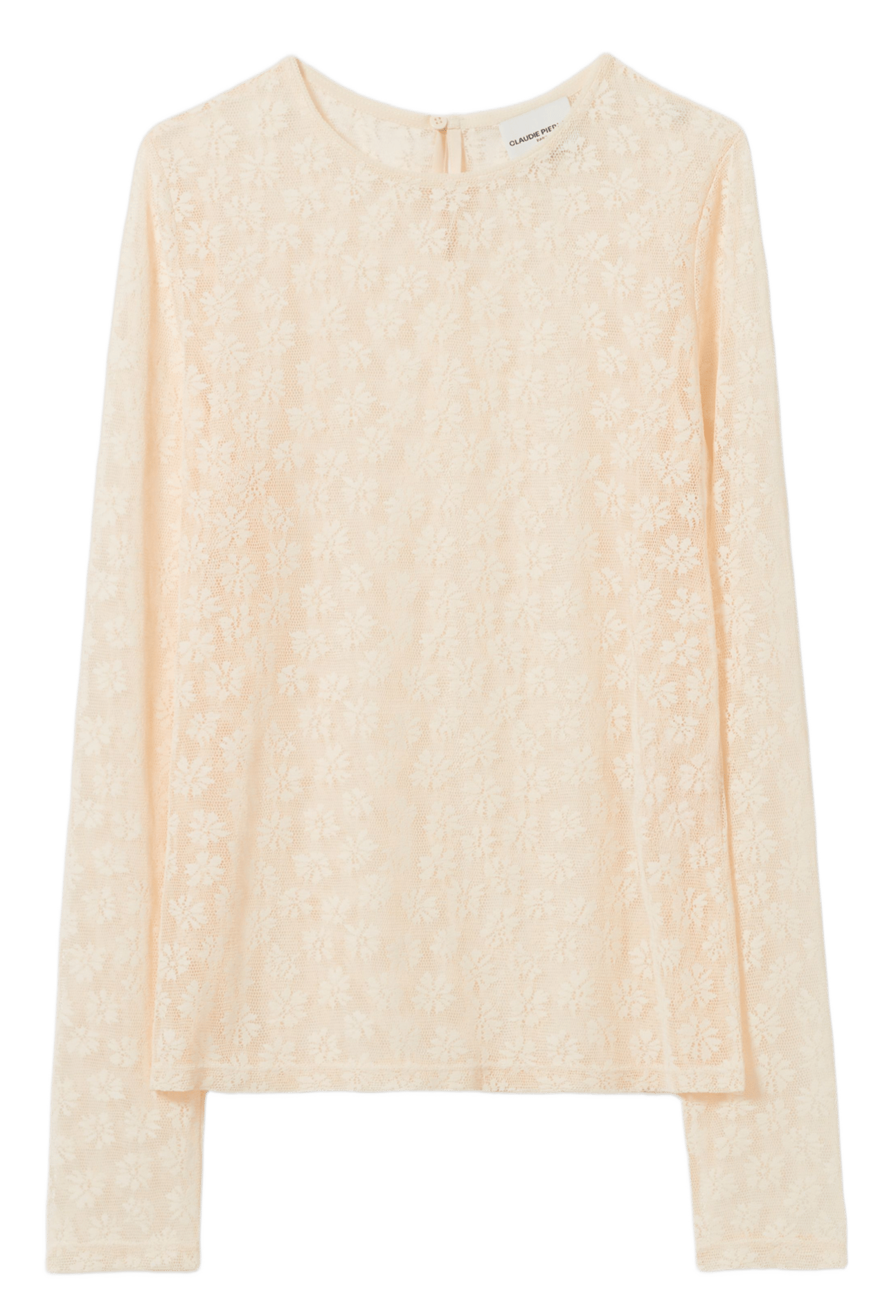Top en dentelle col rond blaire CLAUDIE PIERLOT Beige