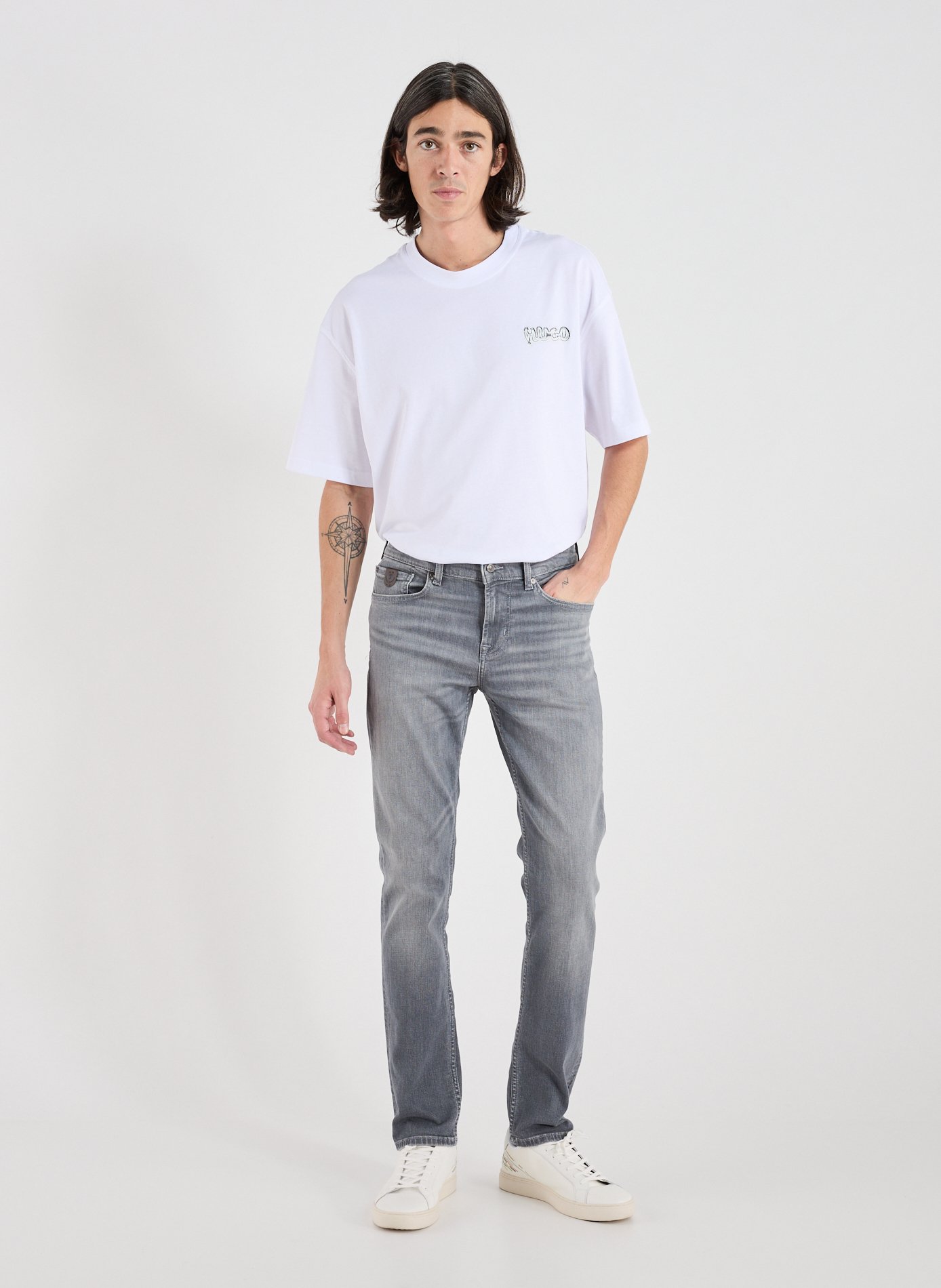 Slim cotton jeans 7 FOR ALL MANKIND Grey