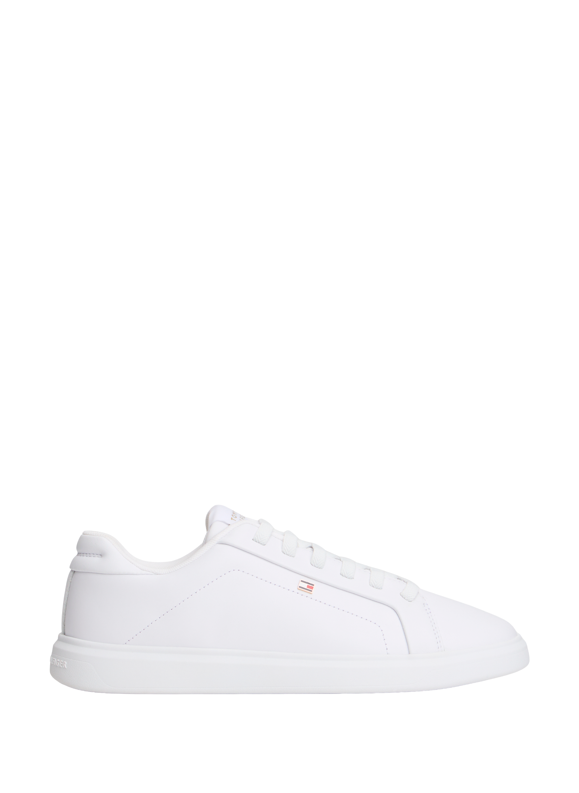 Low-top leather lace-up sneakers TOMMY HILFIGER White