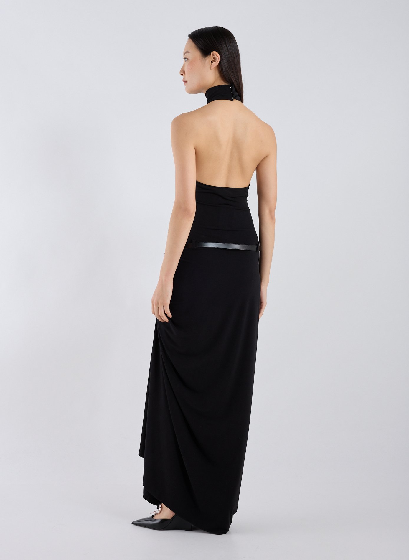 Drapped open-back maxi dress COPERNI Black