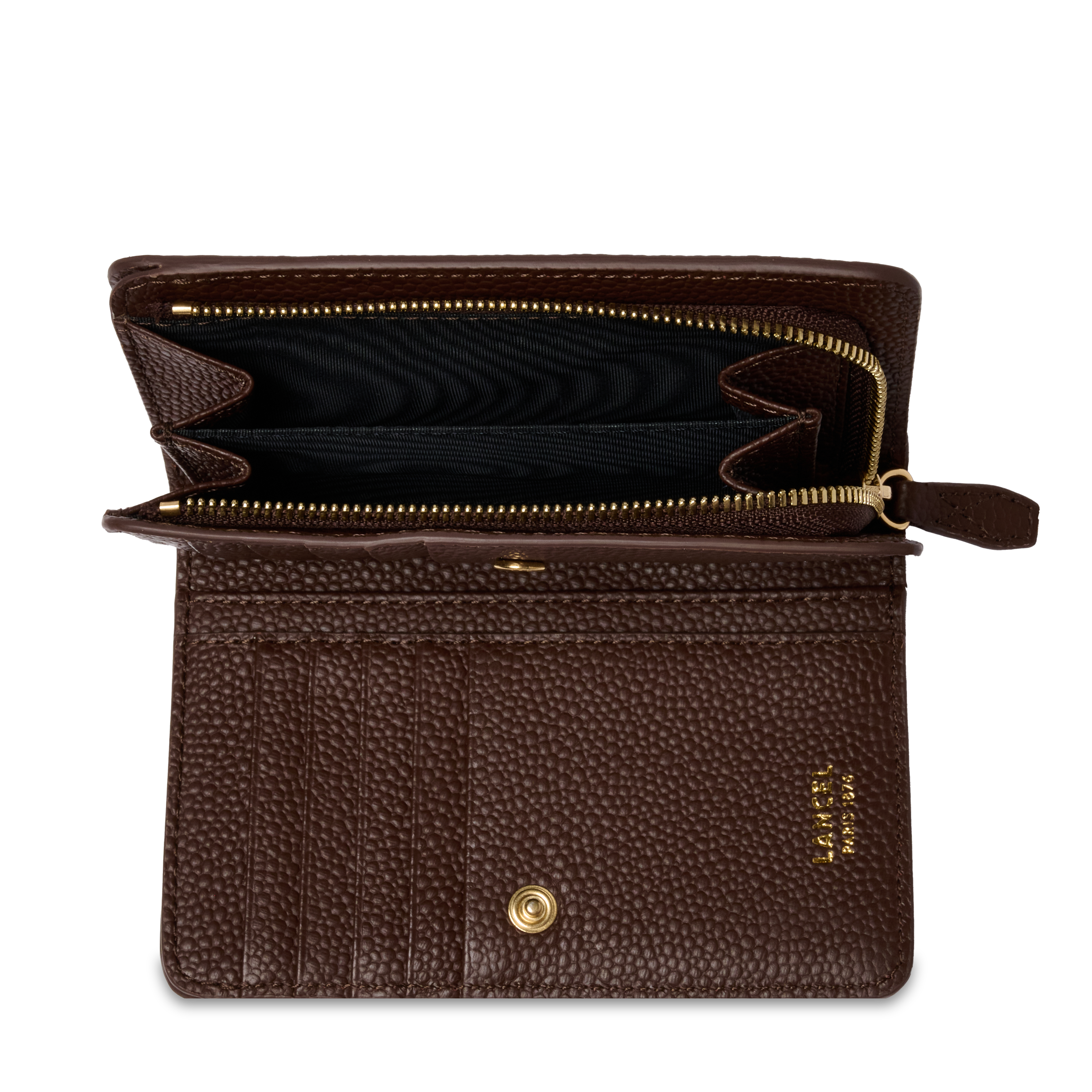 Portefeuille rectangulaire zippé ninon de lancel en cuir LANCEL Marron