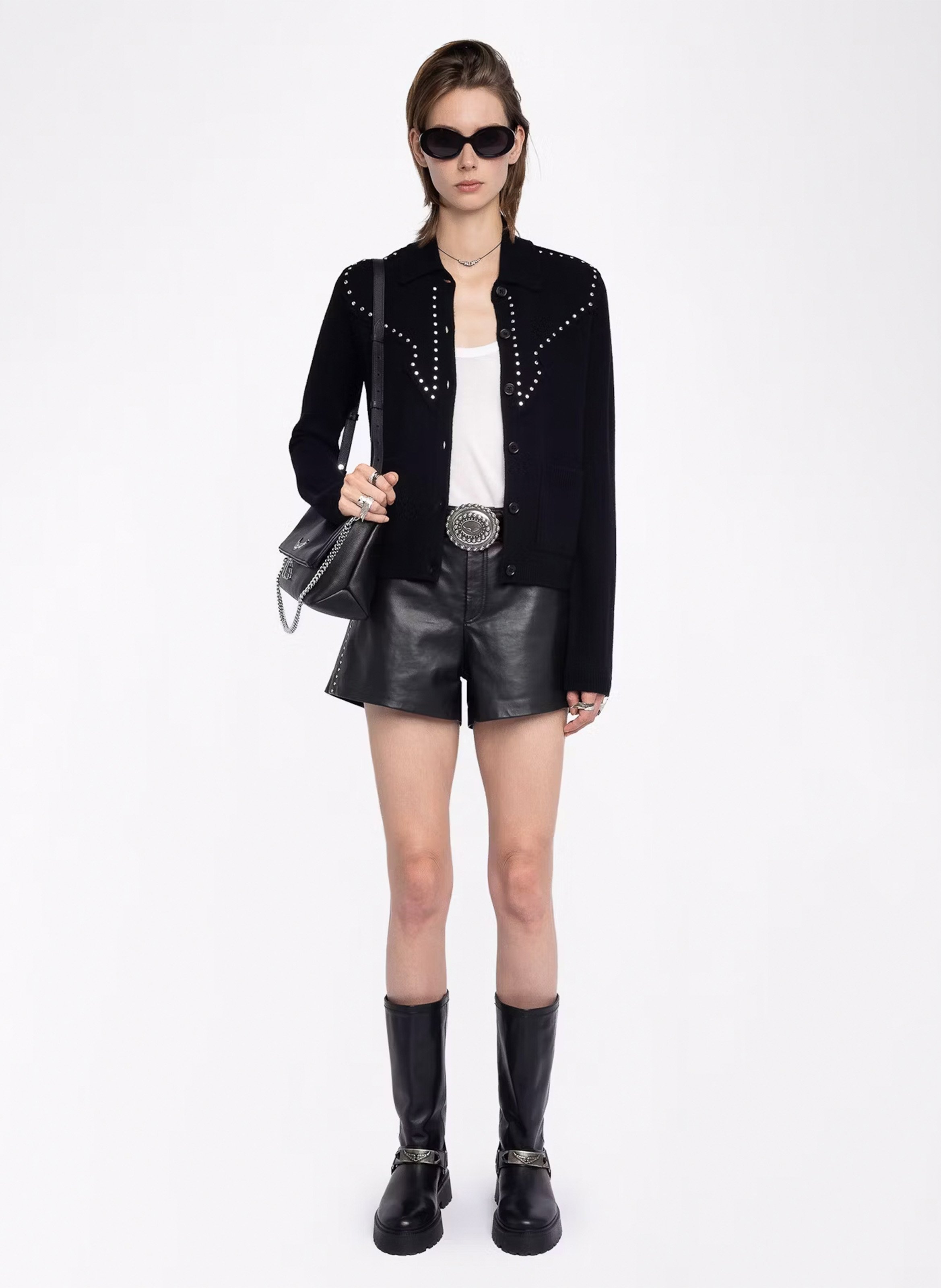 Cardigan droit en laine et cachemire adany ZADIG&VOLTAIRE Noir