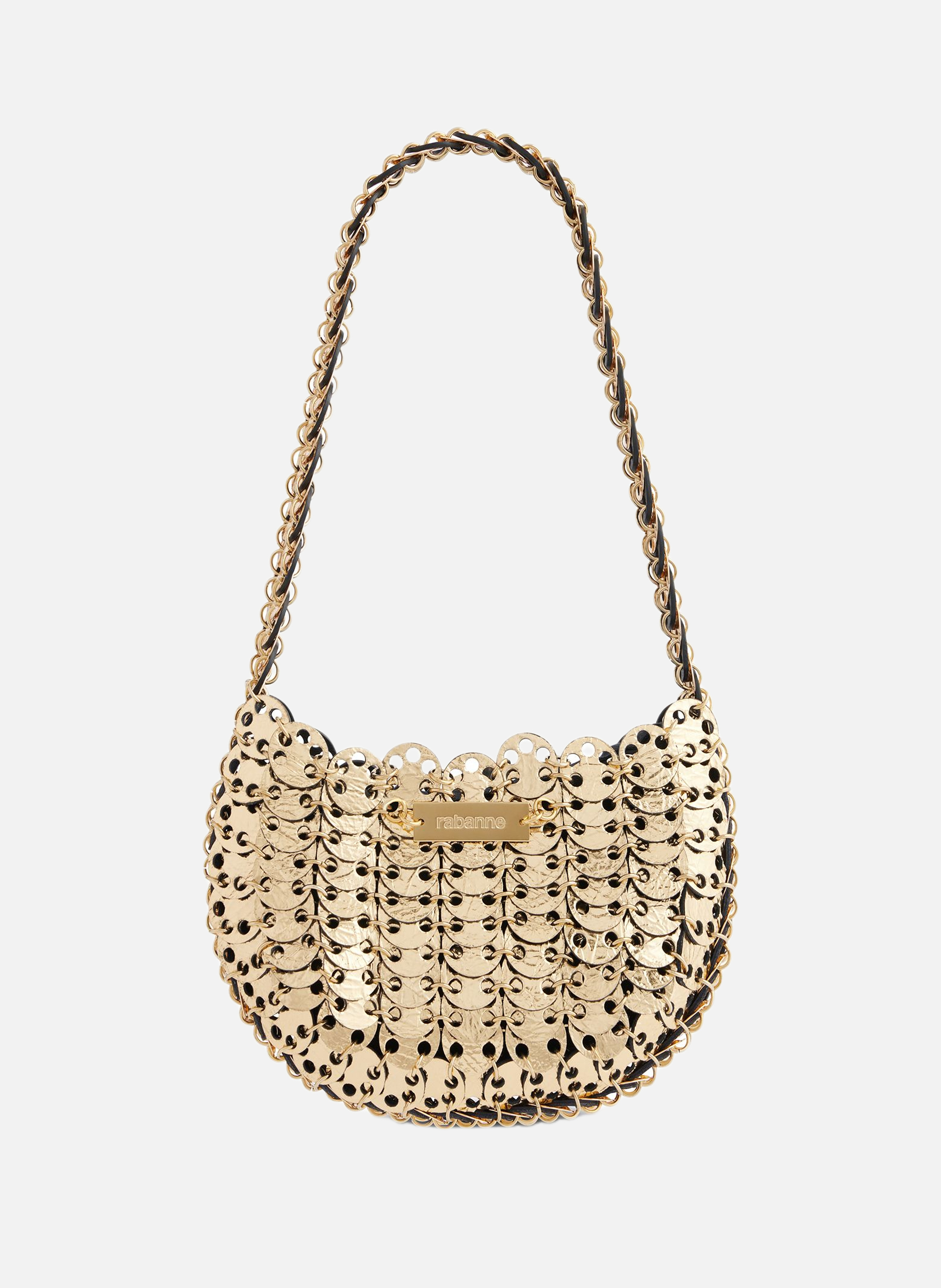 Sac moon flip en cuir réversible RABANNE Noir