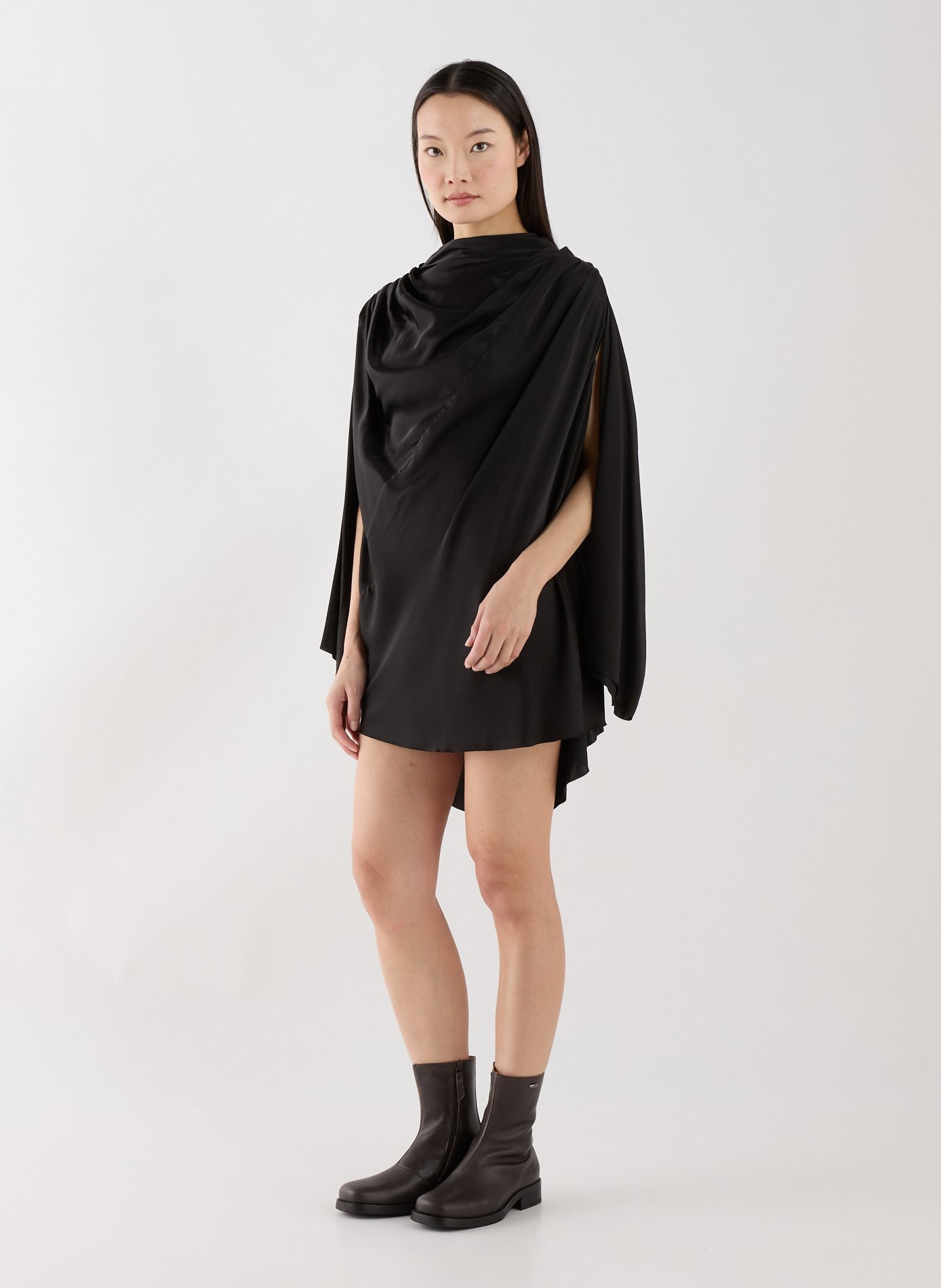 Robe plissée col montant RICK OWENS Noir