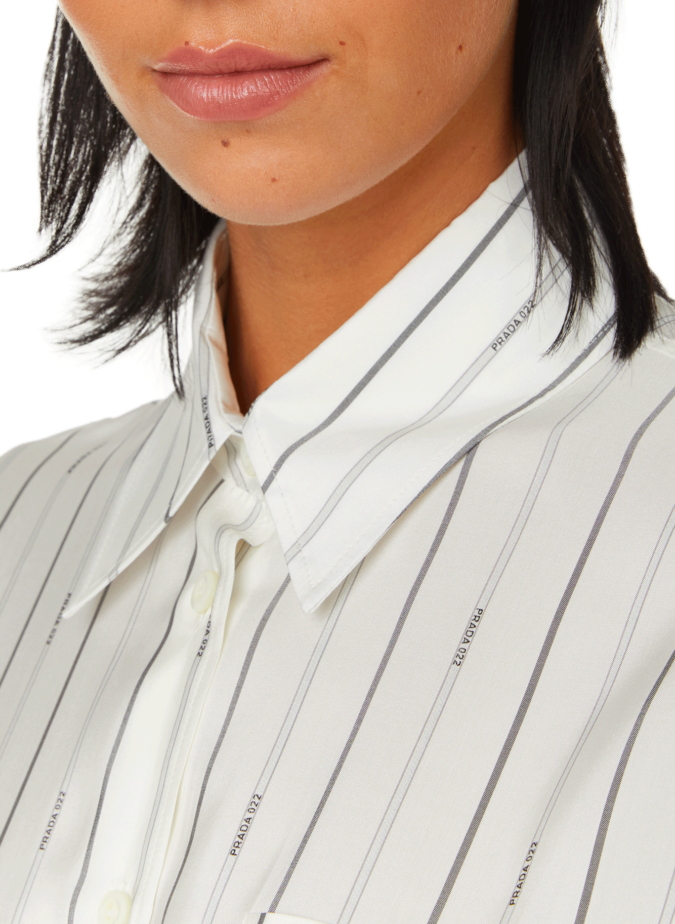 Striped shirt with logo PRADA Beige