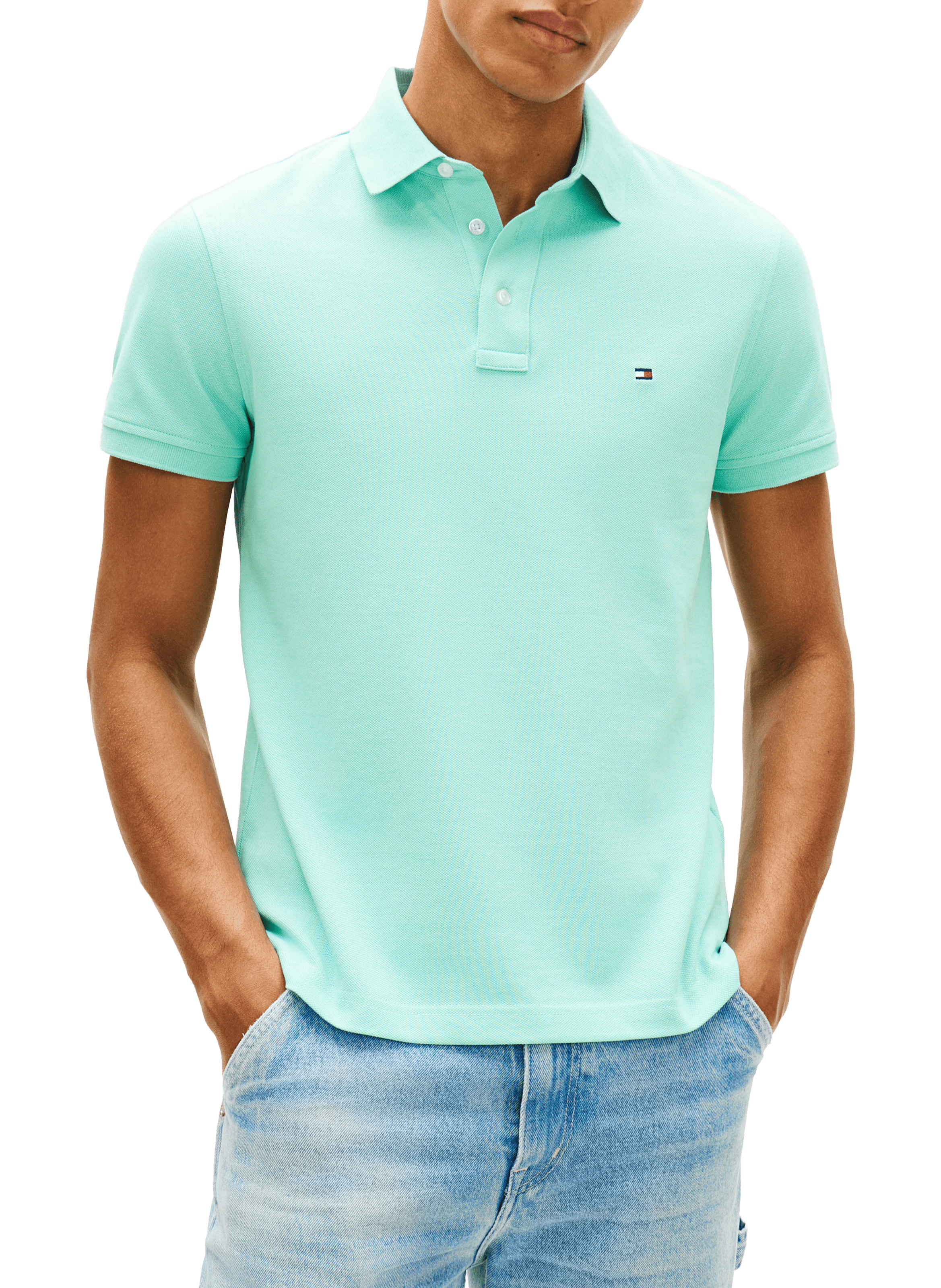 Polo en coton organique  Arctic aqua