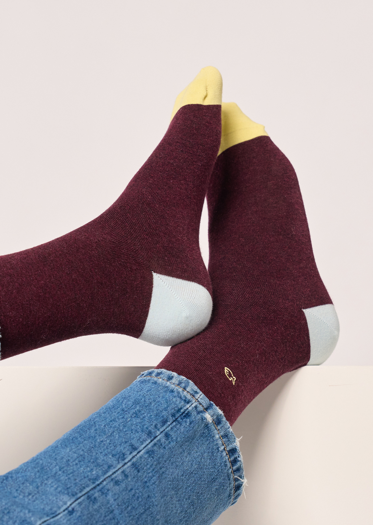 Chaussettes en coton peigné unies BILLYBELT Rouge