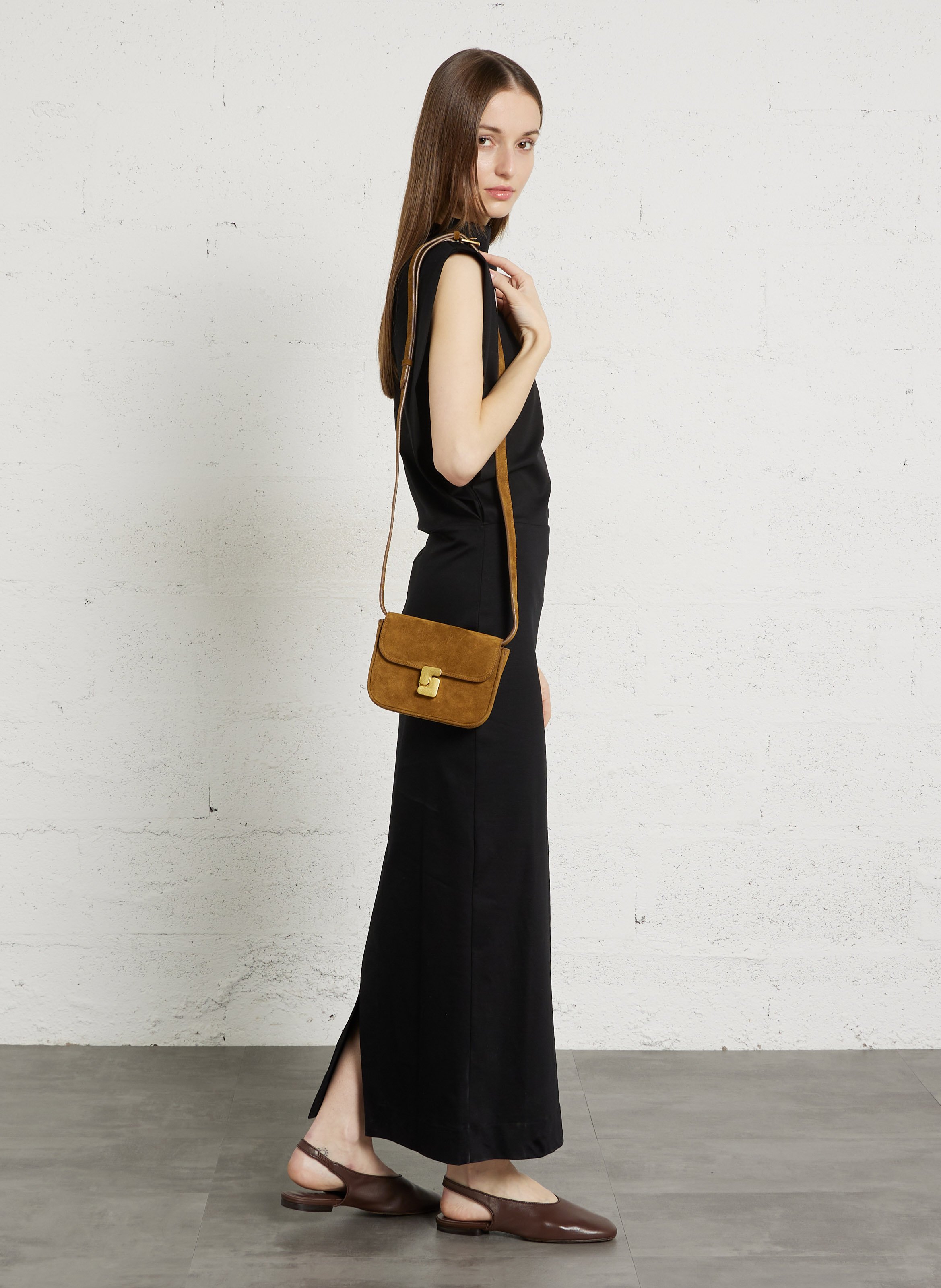 Sac bandoulière en cuir bell SOEUR Marron