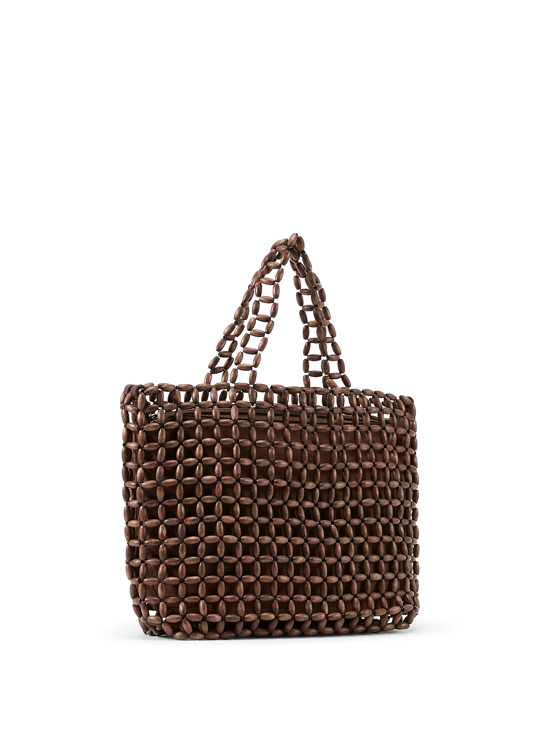 Sac à mains en perle de bois naturel SAISON 1865 Marron