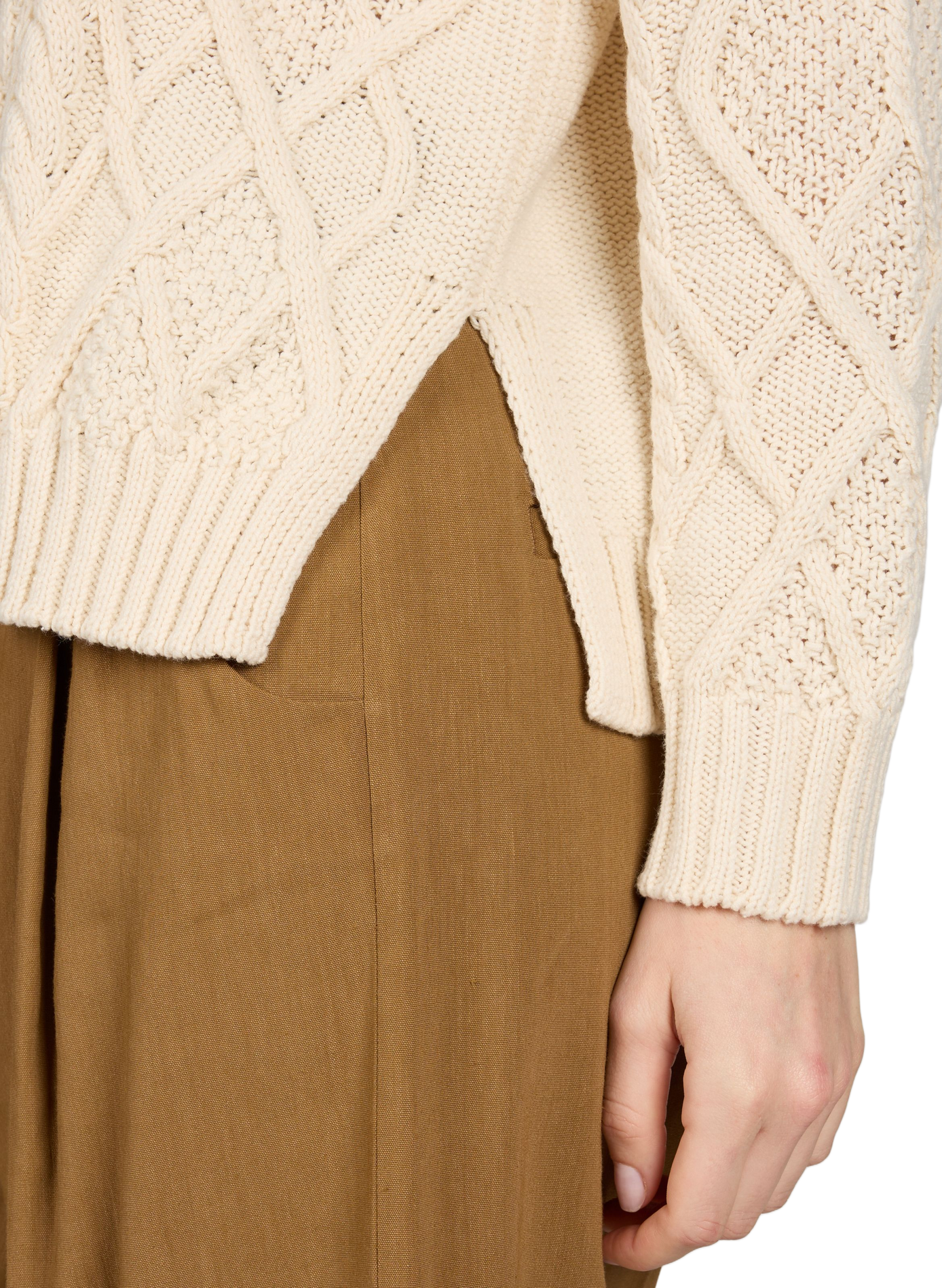 Mixed cotton knit sweater MAX MARA WEEK END Beige