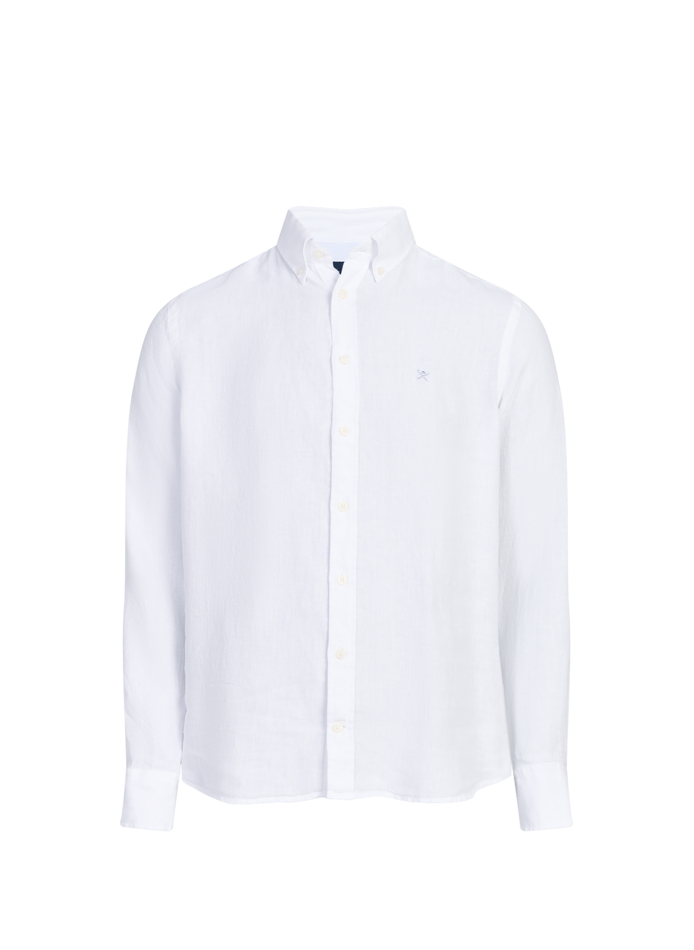 Straight linen shirt with American collar HACKETT White