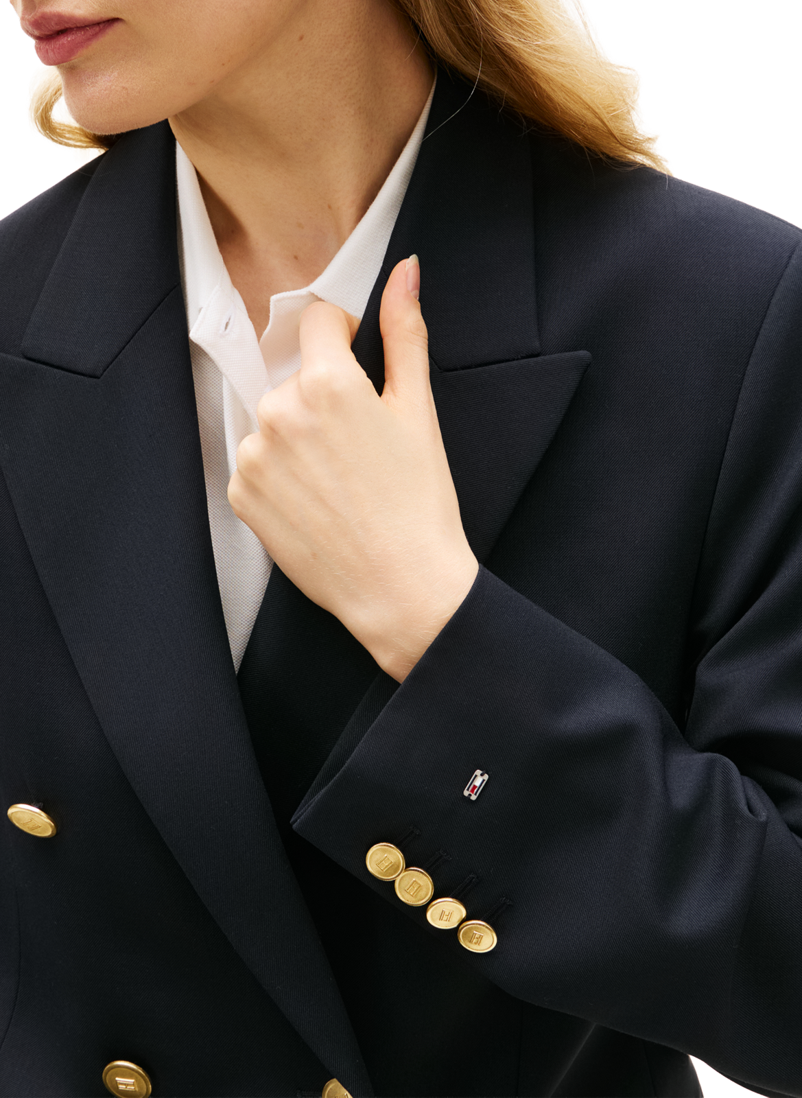 Blazer uni col tailleur TOMMY HILFIGER Bleu