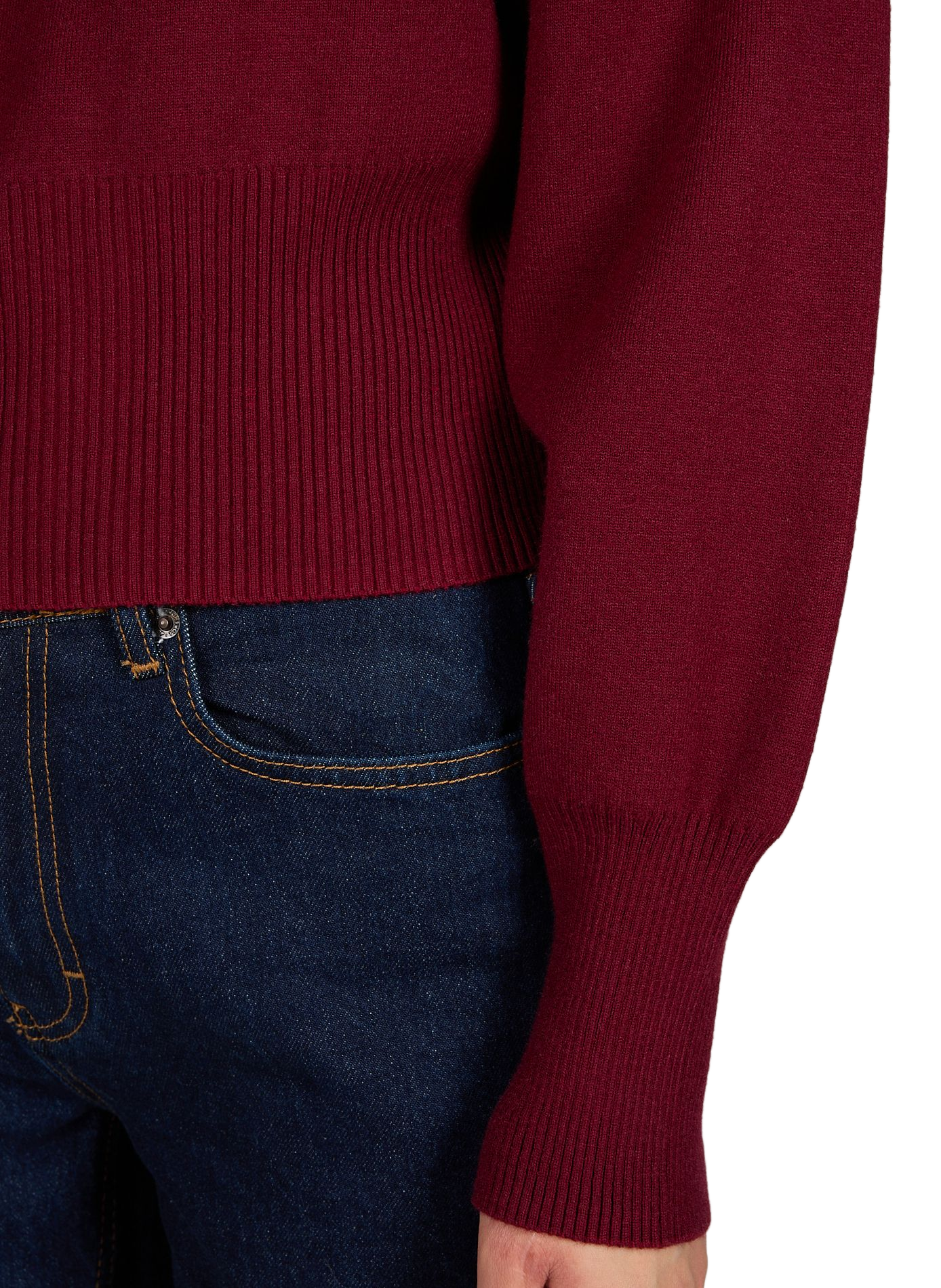 Straight fit cotton blend sweater TOPSHOP Red