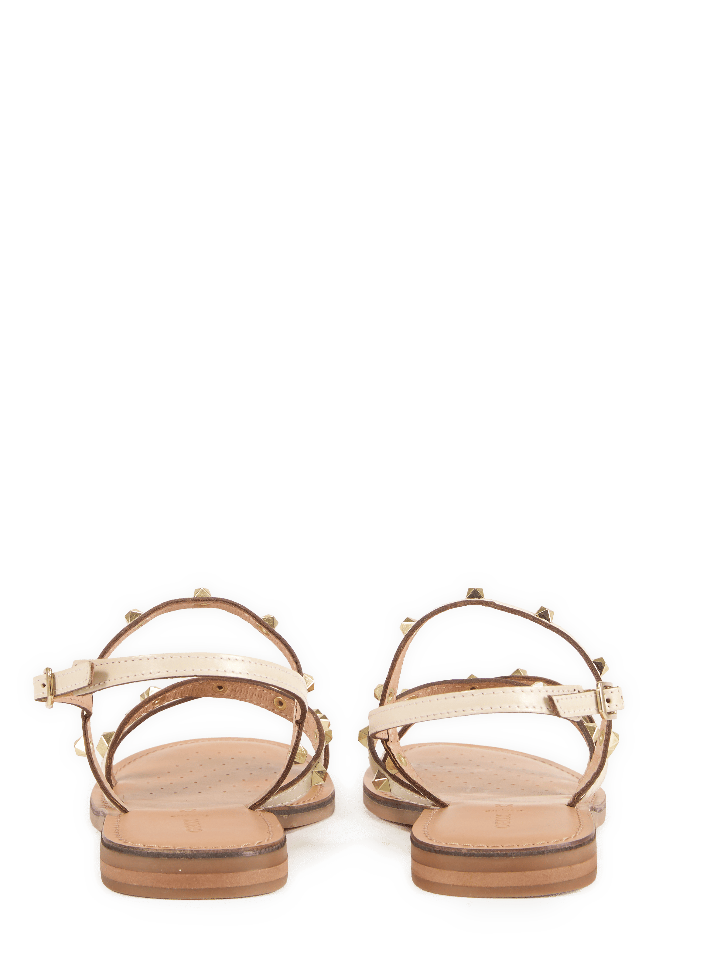 Sandales plates Maddalusia C en cuir GEOX Beige