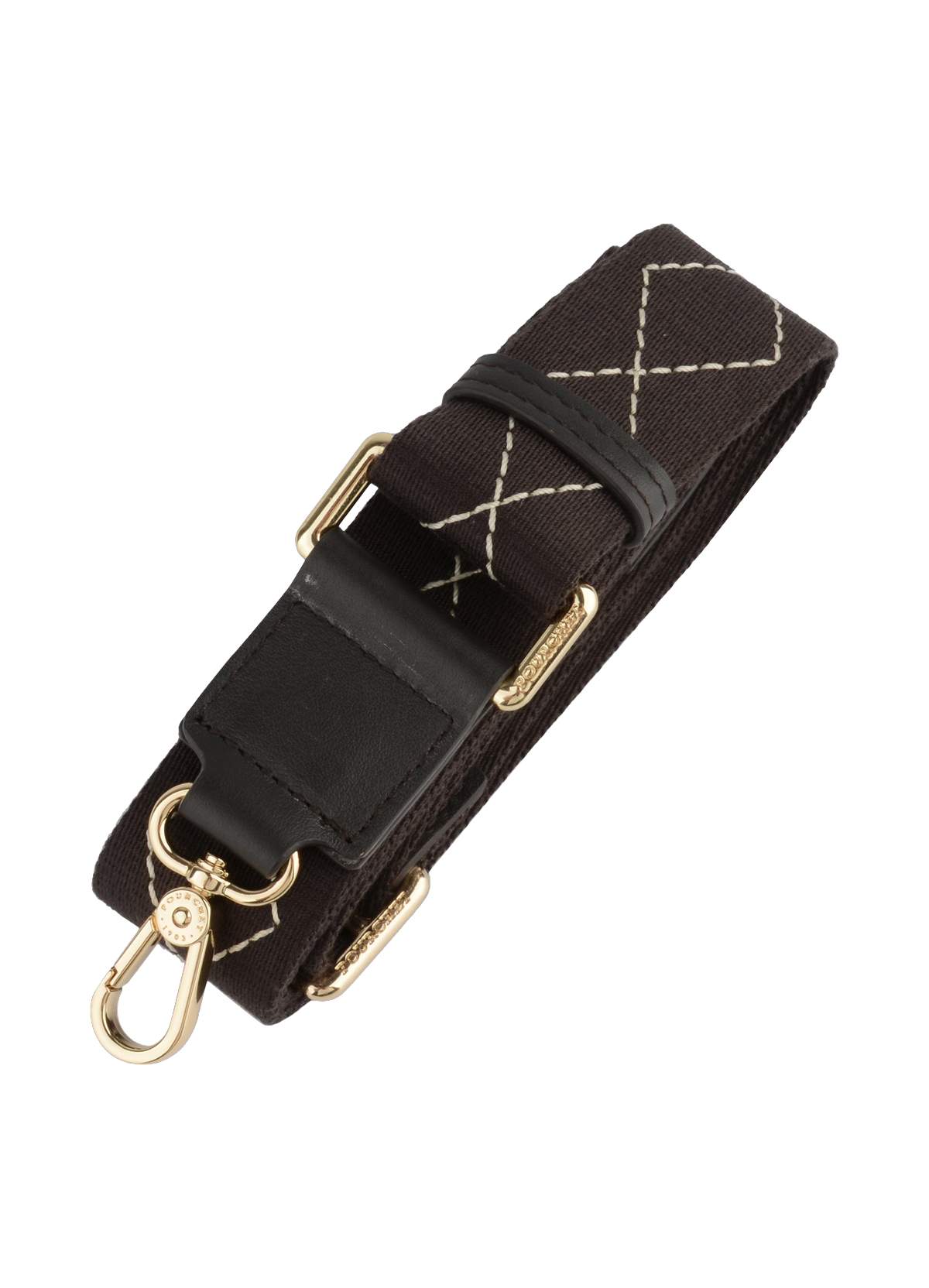 Weaved | bandoulière de sac en toile coton POURCHET Marron