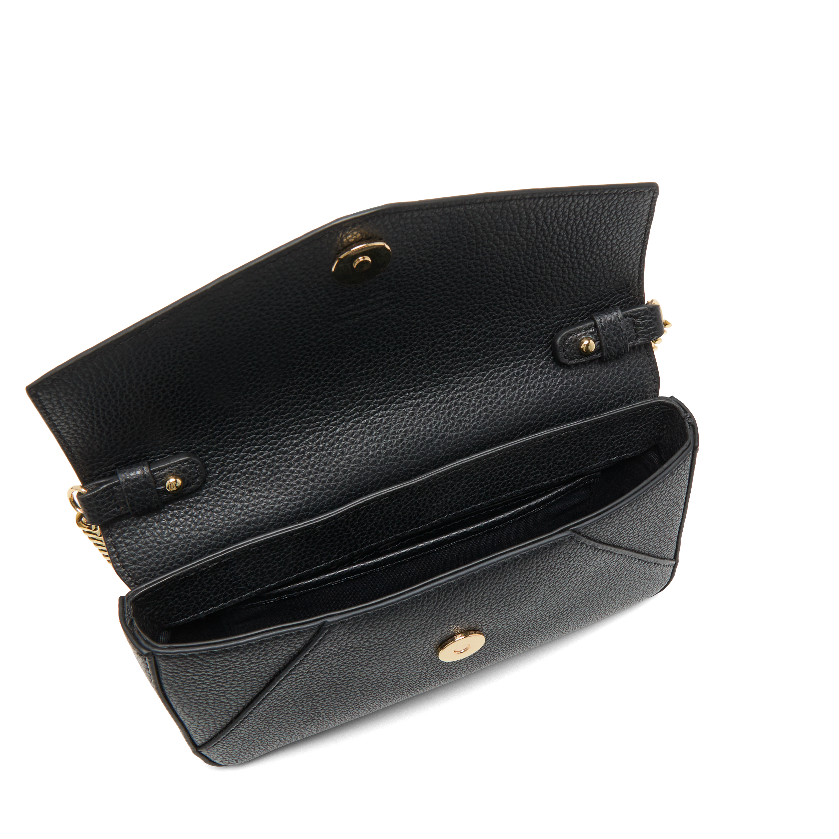 Pochette chaine avec porte-cartes amovible enveloppe de lancel en cuir LANCEL Noir