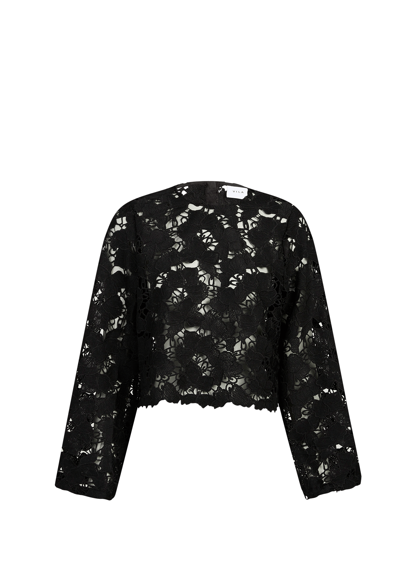 Long-sleeve lace top VILA Black