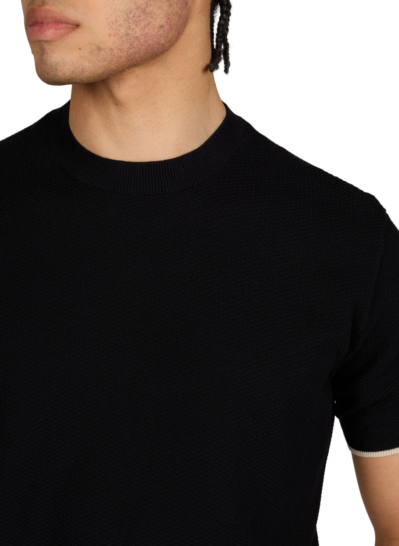 Round neck piqué cotton t-shirt EMPORIO ARMANI Blue