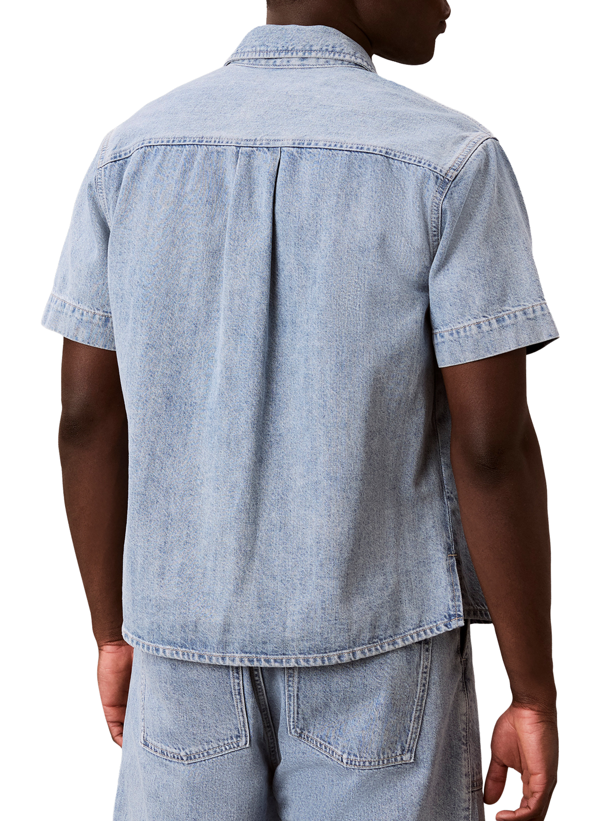 Jeanshemd aus Baumwolle und Leinen CALVIN KLEIN Blau