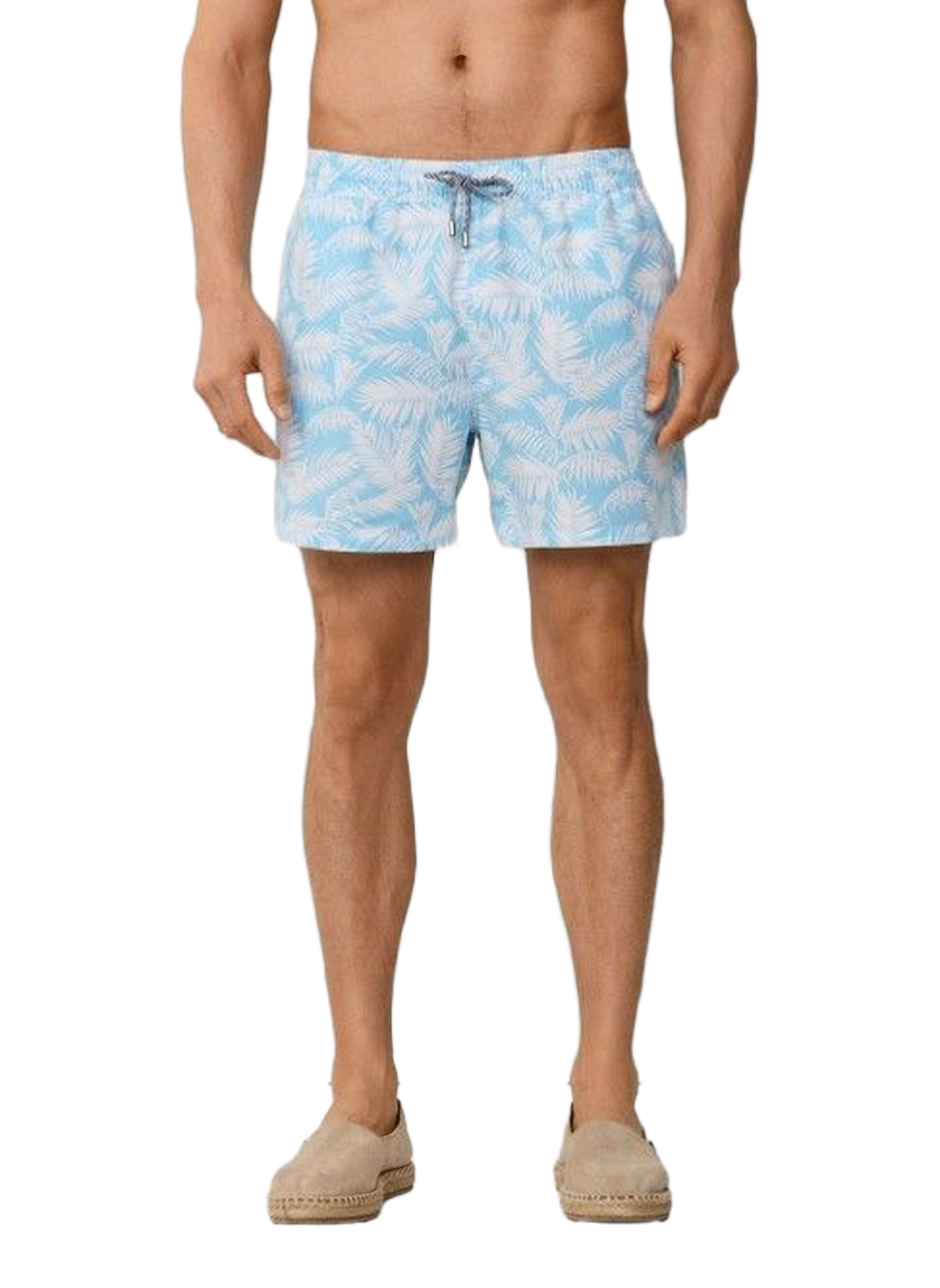 Short de bain à imprimé feuilles FACONNABLE Blu