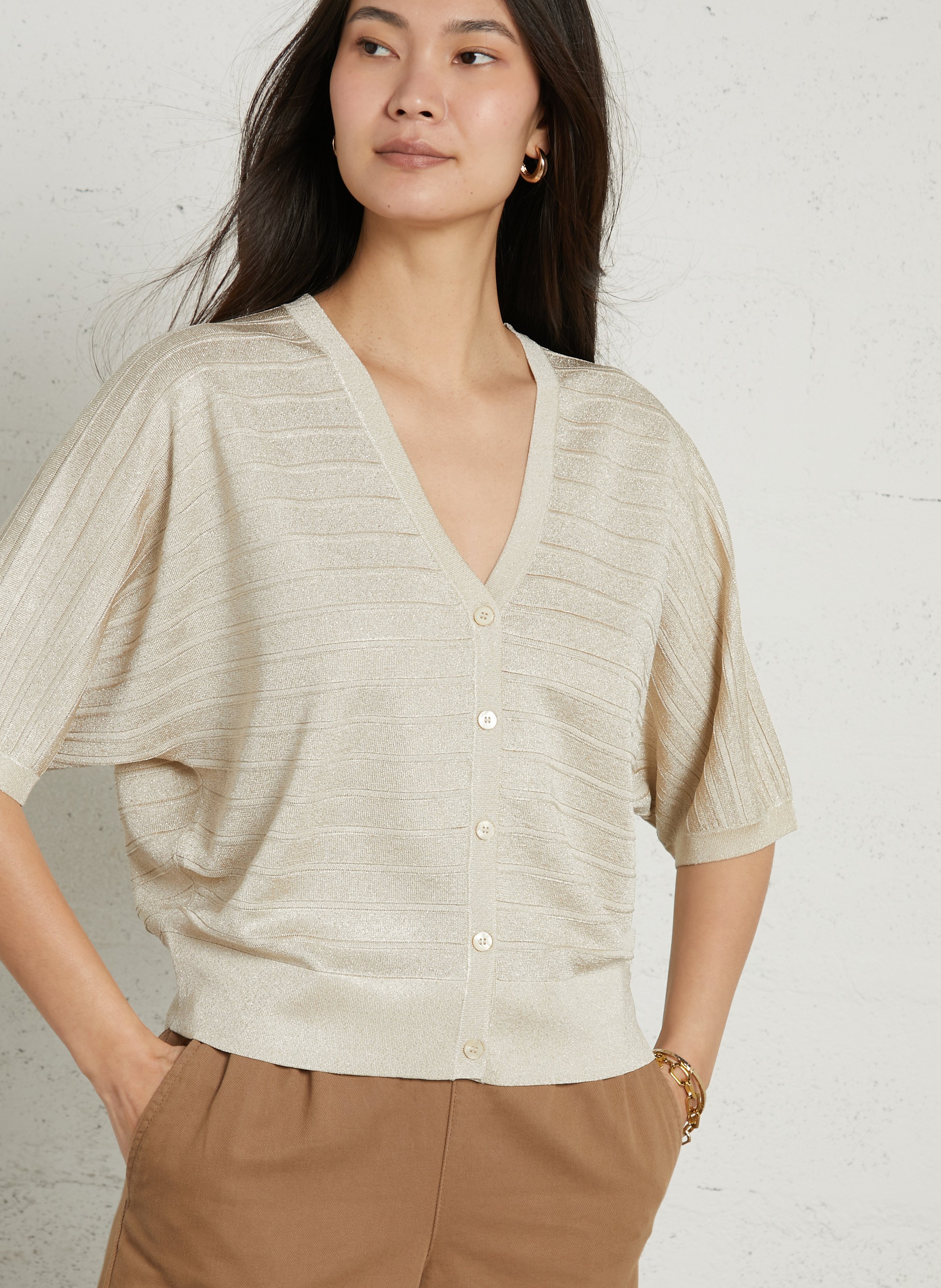 Col v pailleté palmyr MAISON 123 Doré