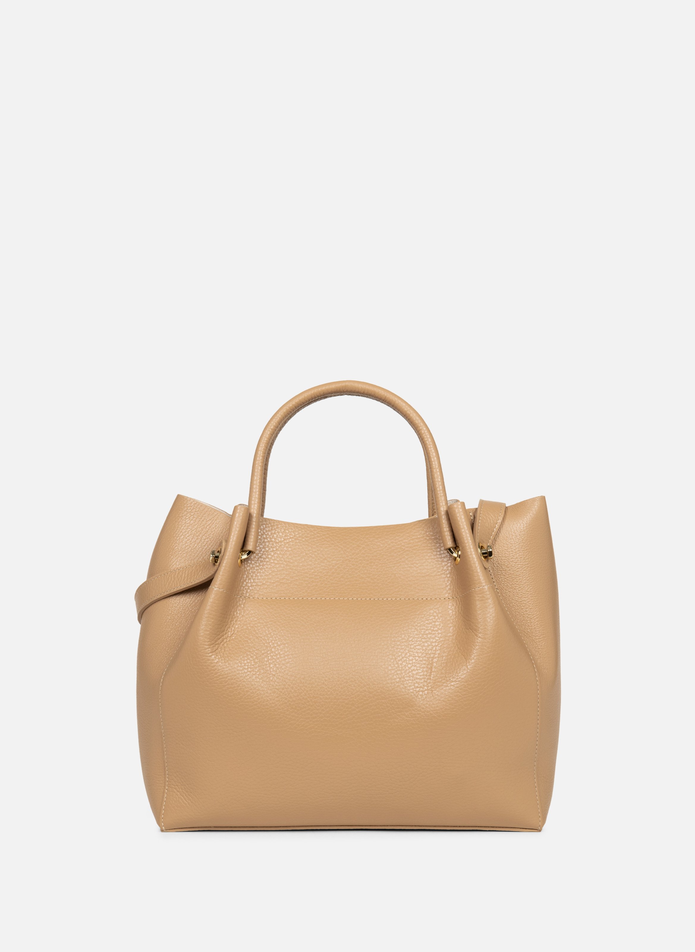 Grand sac cabas épaule - foulonné double louisa LANCASTER Beige