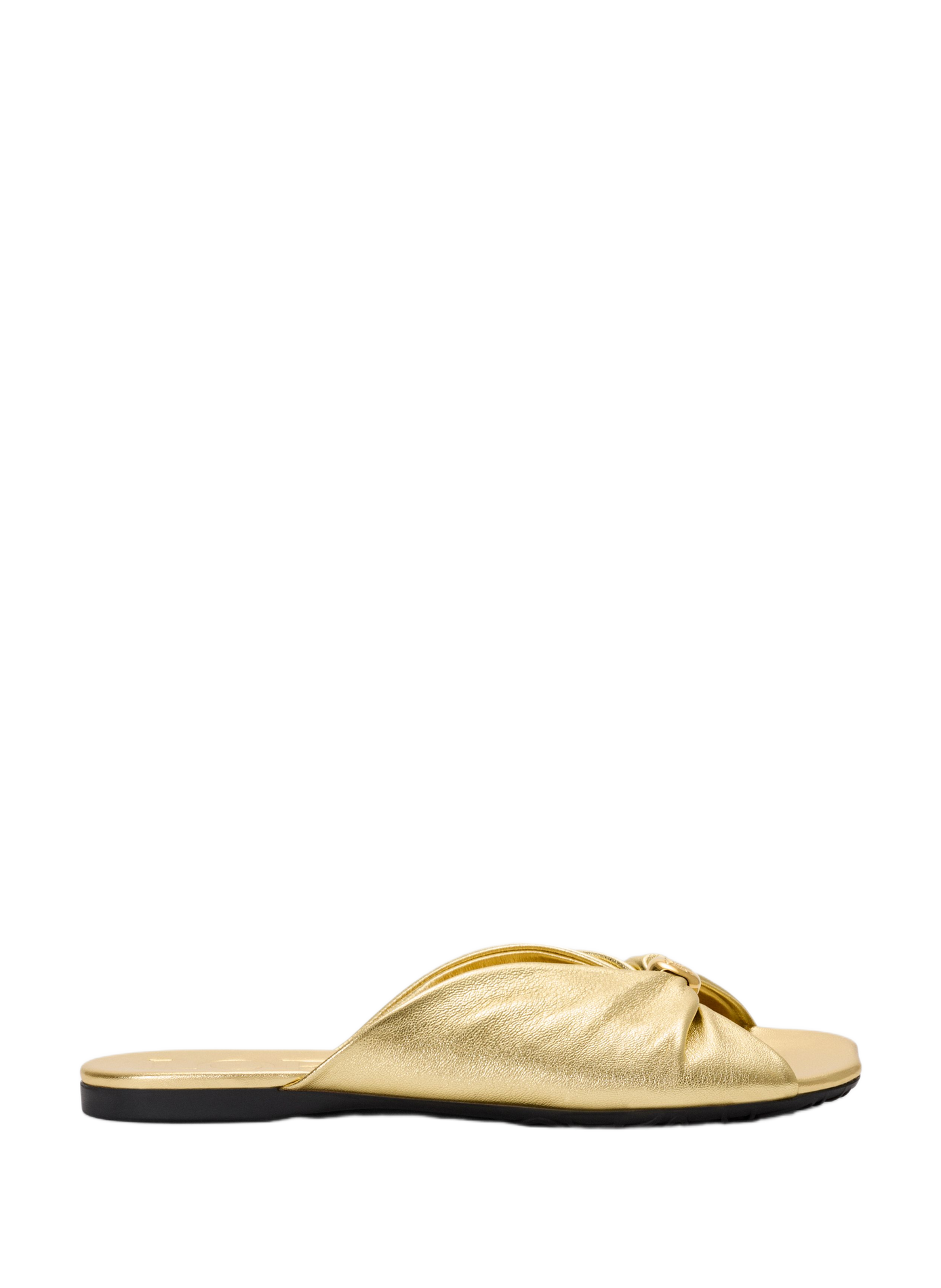 Mules Pebble Soft en cuir d'agneau laminé LOEWE Doré