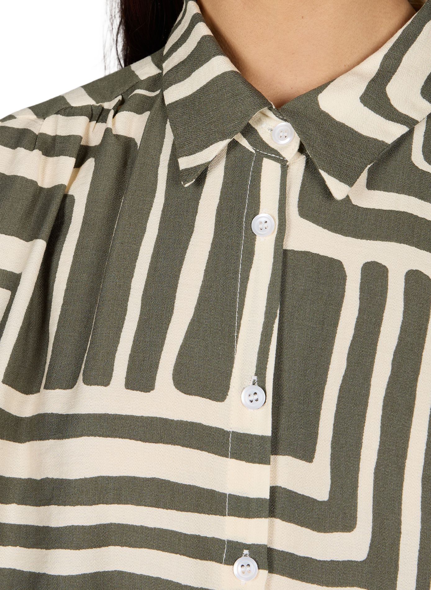 Short-sleeve printed shirt Laurence ARTLOVE Khaki