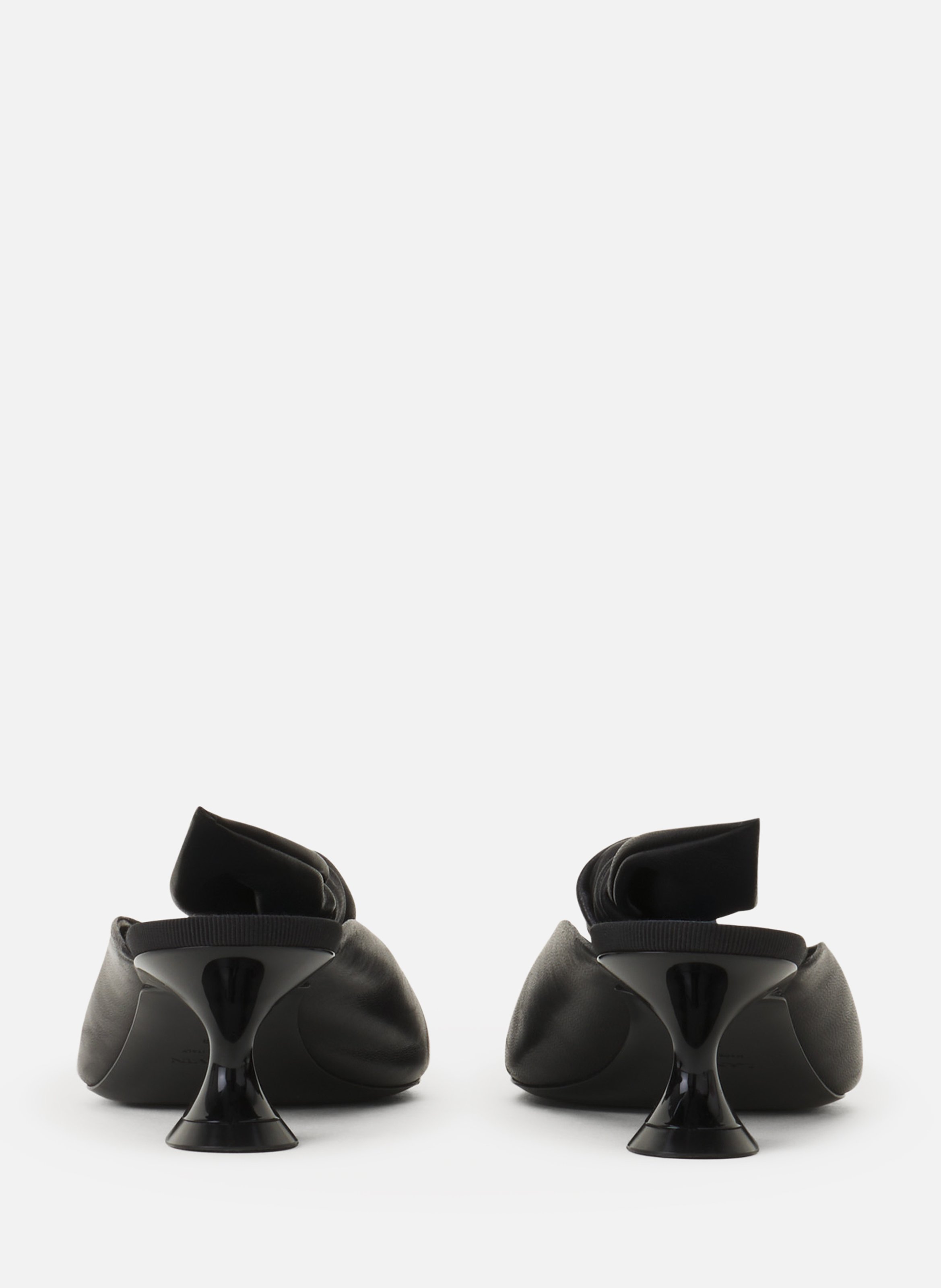 Mule à talon midnight step noeud en cuir LANVIN Noir