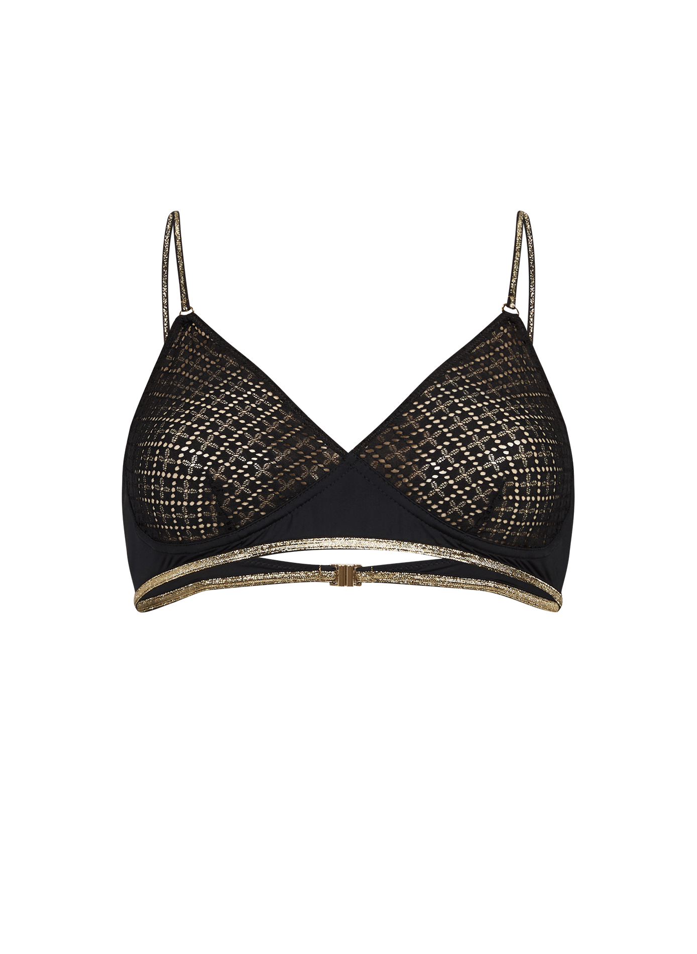 Poppy triangle bra with golden trim LA NOUVELLE Black