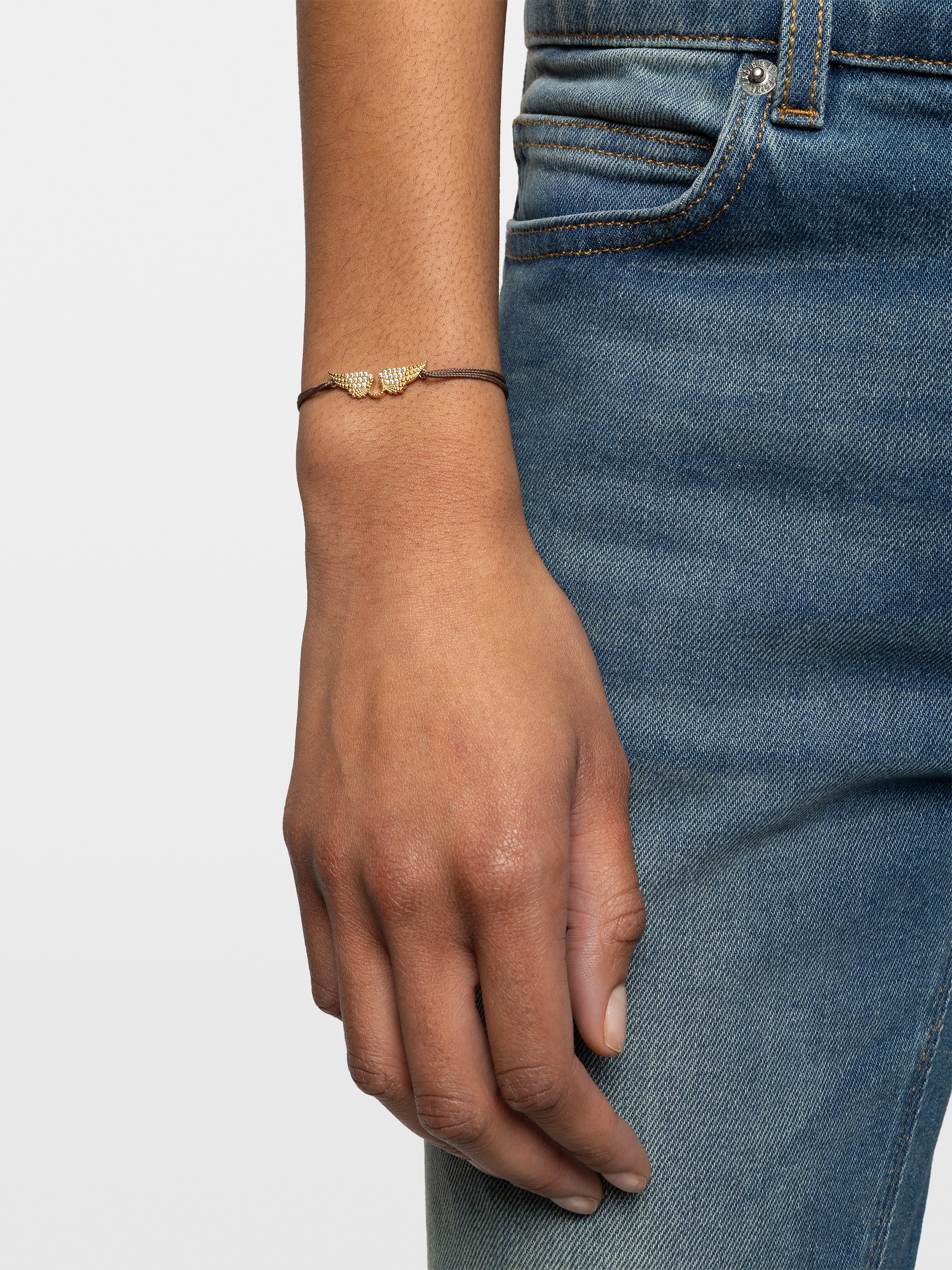 Bracelet à strass link rock ZADIG&VOLTAIRE Marron