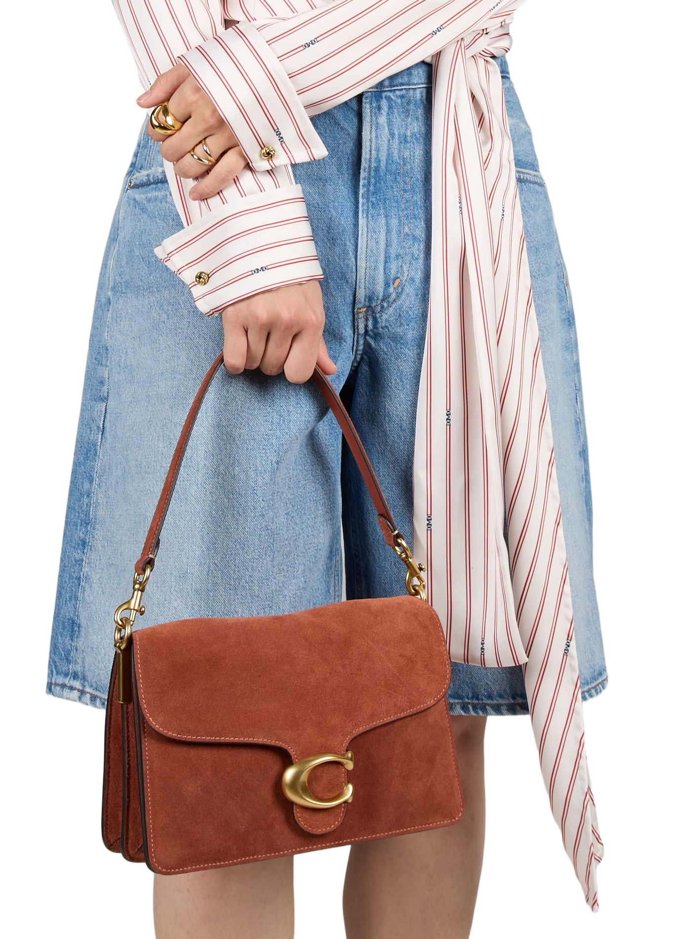 Borsa a tracolla in camoscio COACH Marrone