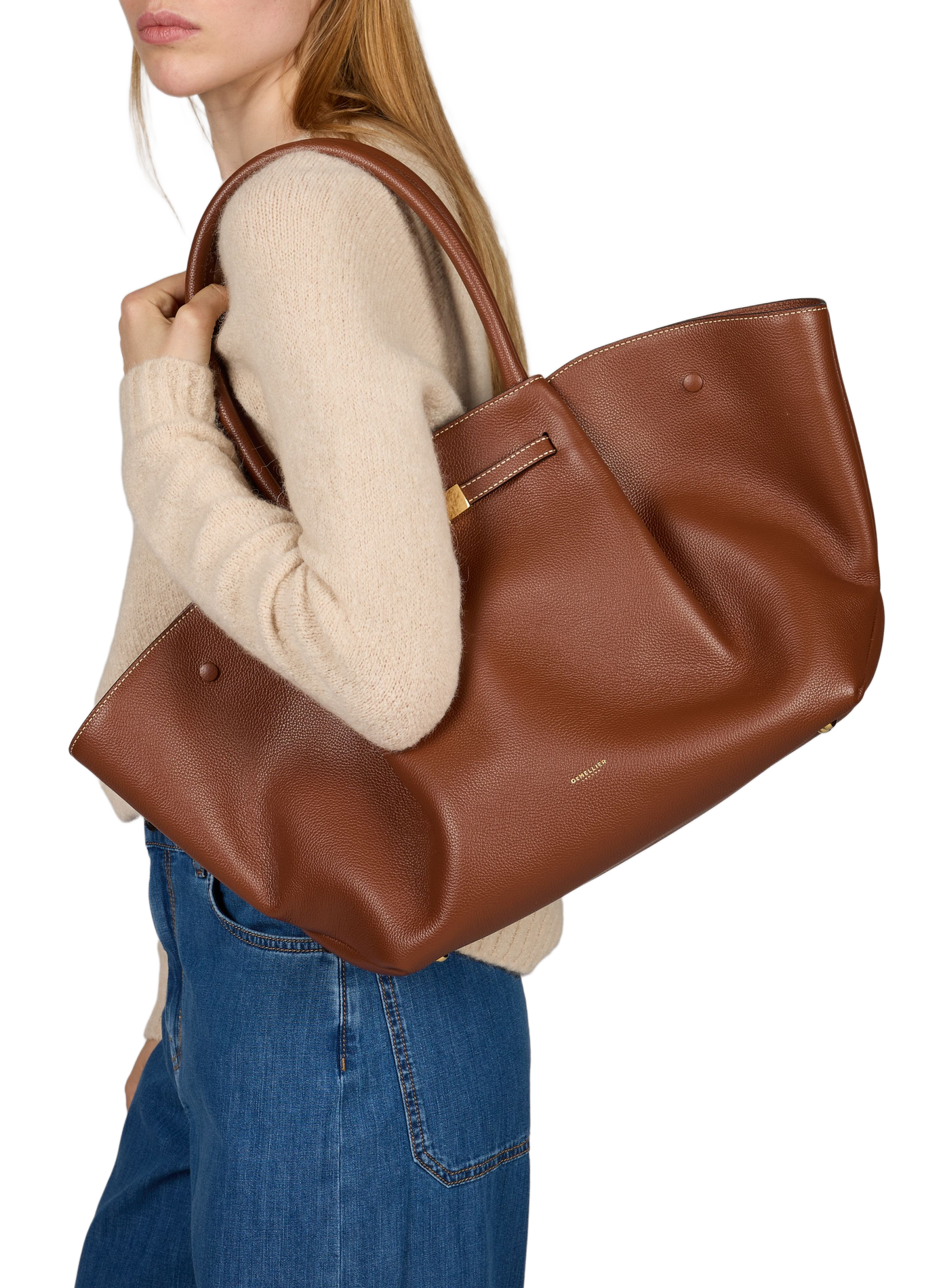 Sac à main New York en cuir DEMELLIER LONDON Marron