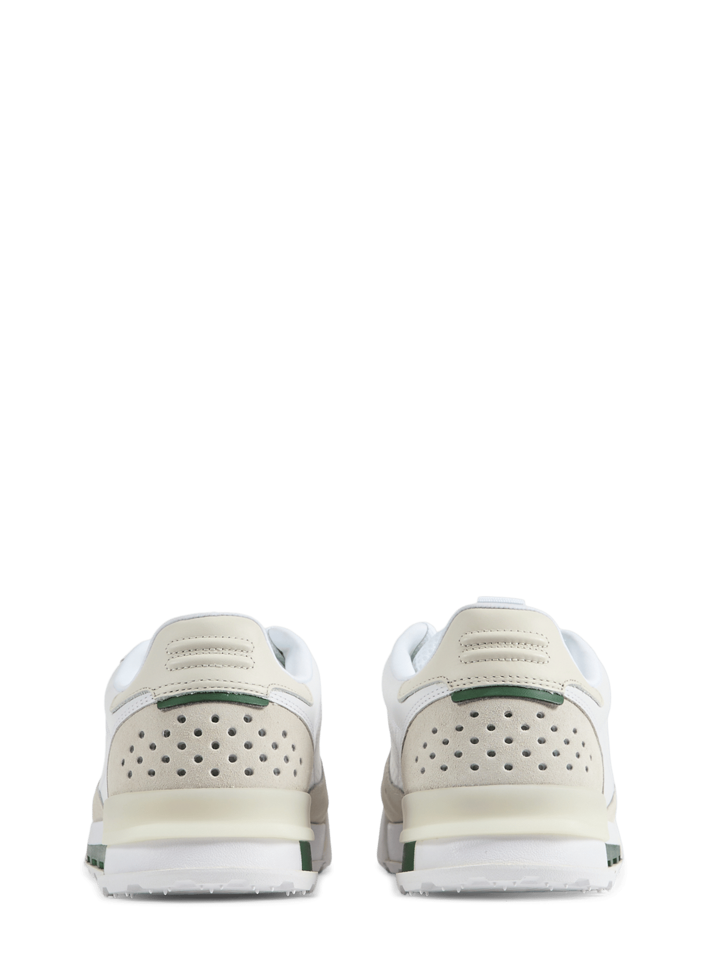 Mixed leather low-top sneakers LACOSTE White
