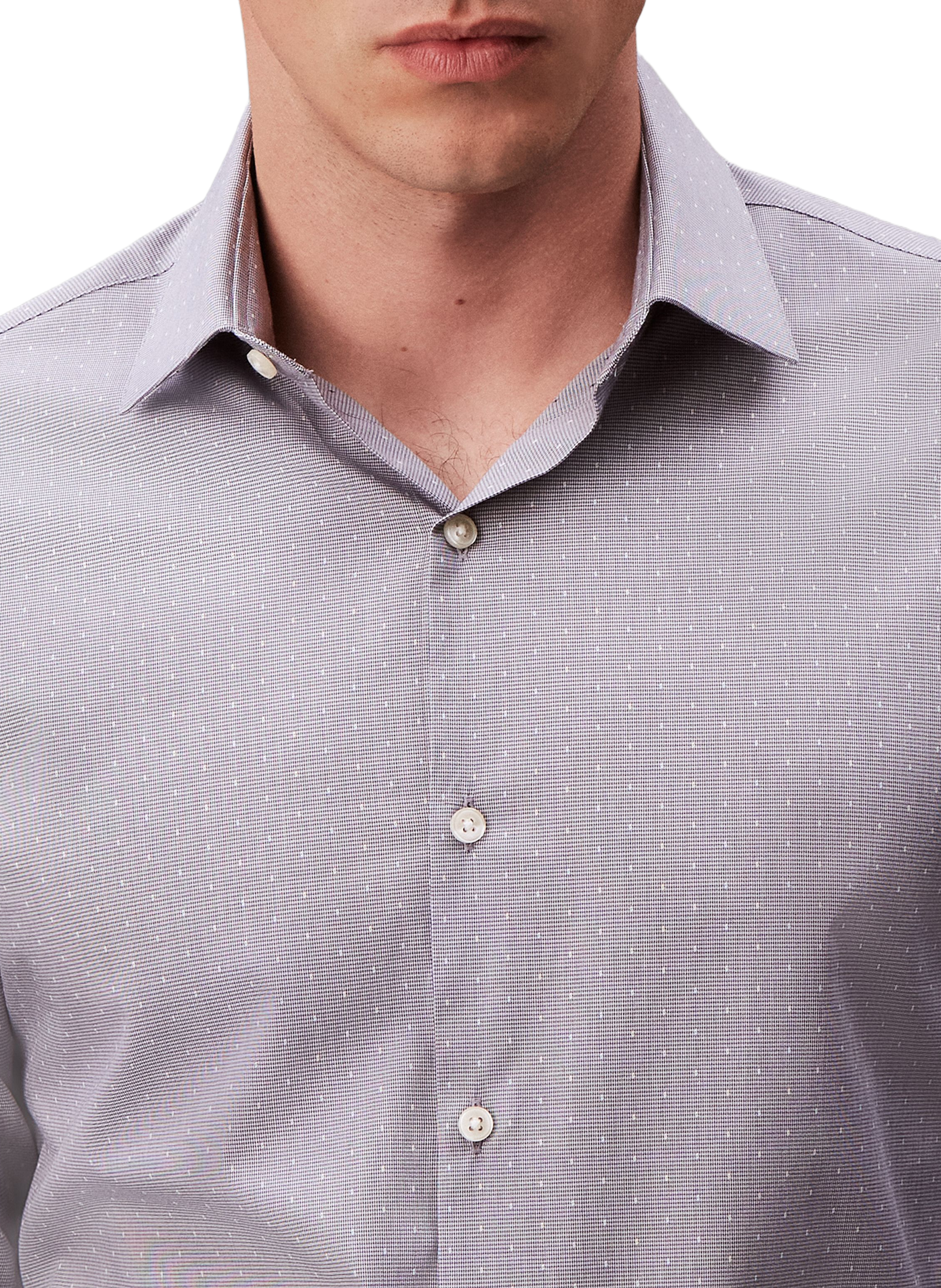 Slim fit shirt in mixed cotton blend CALVIN KLEIN Blue