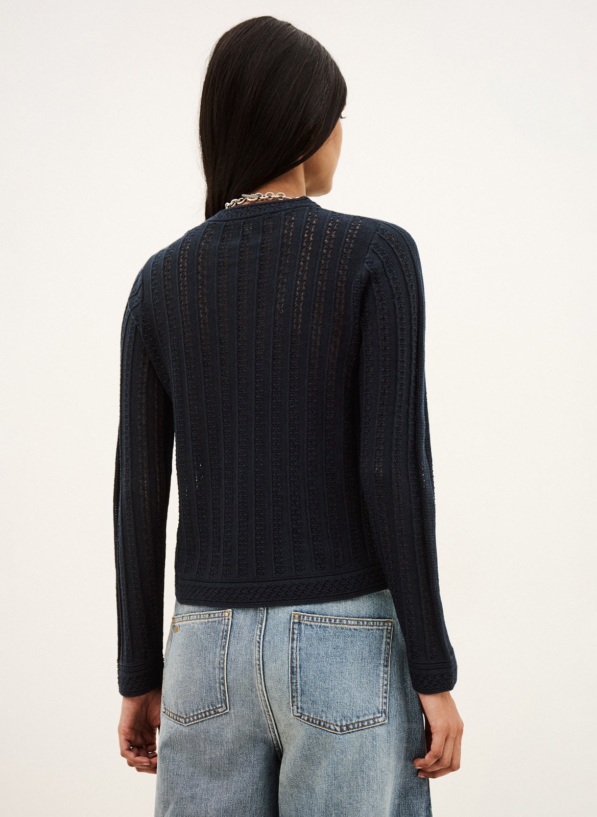 Rechte wollen trui met ronde hals Dakar BA&SH Blauw