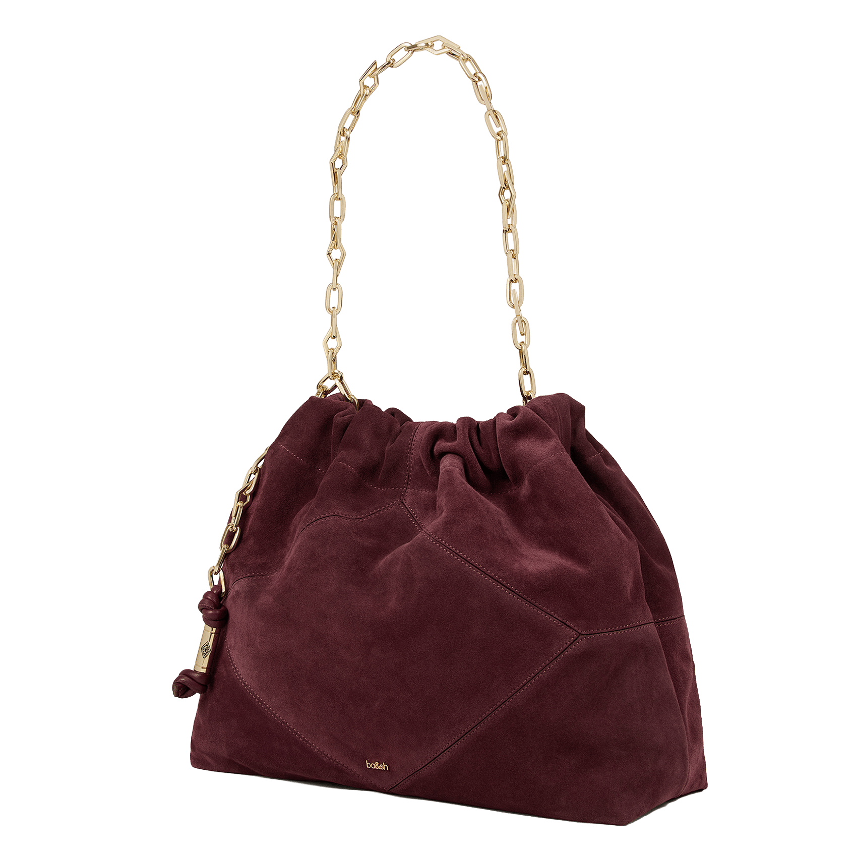 Sac porté épaule en cuir june tote BA&SH Violet