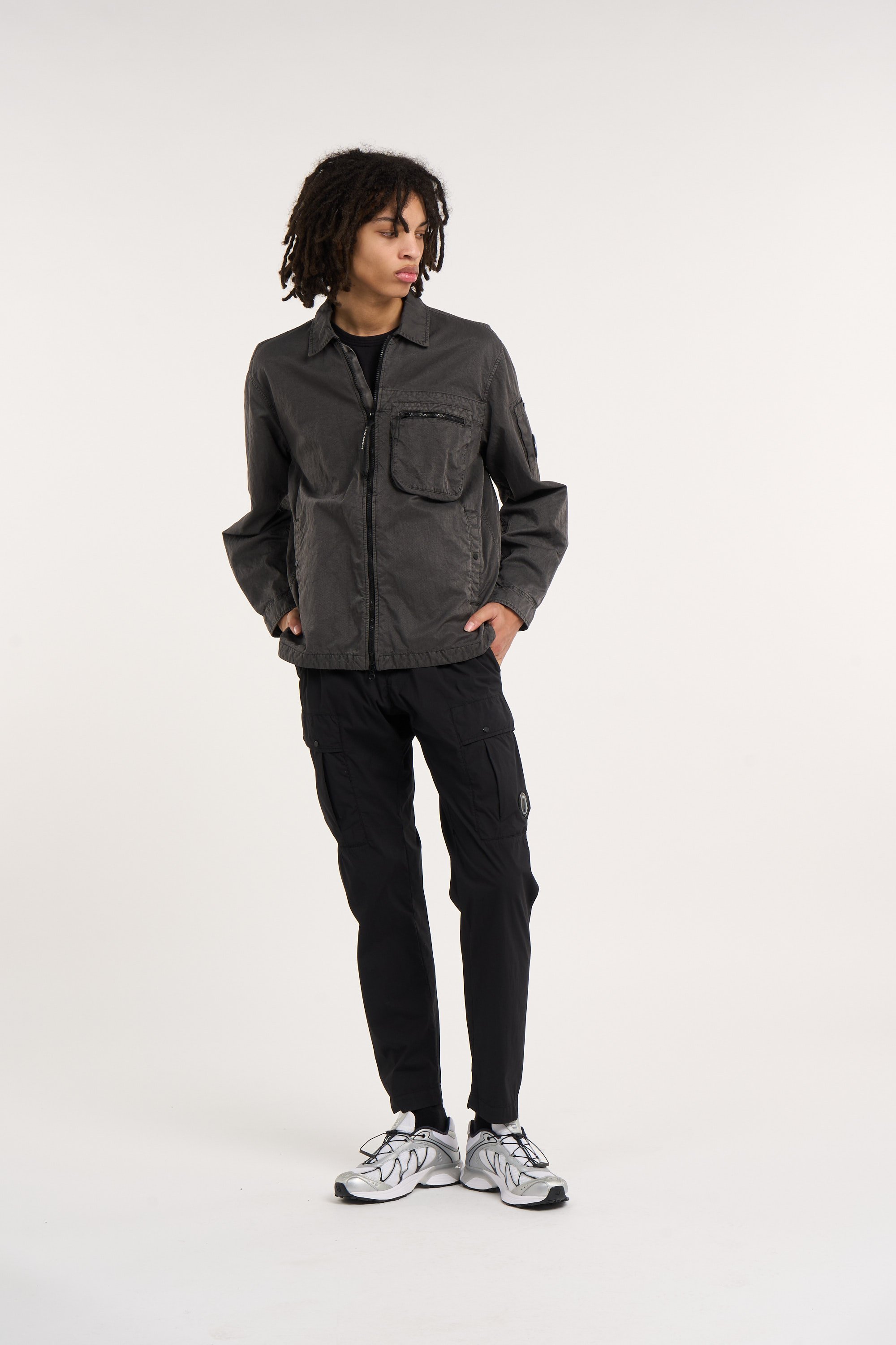 Surchemise panama-r zipped lens overshirt CP COMPANY Kaki