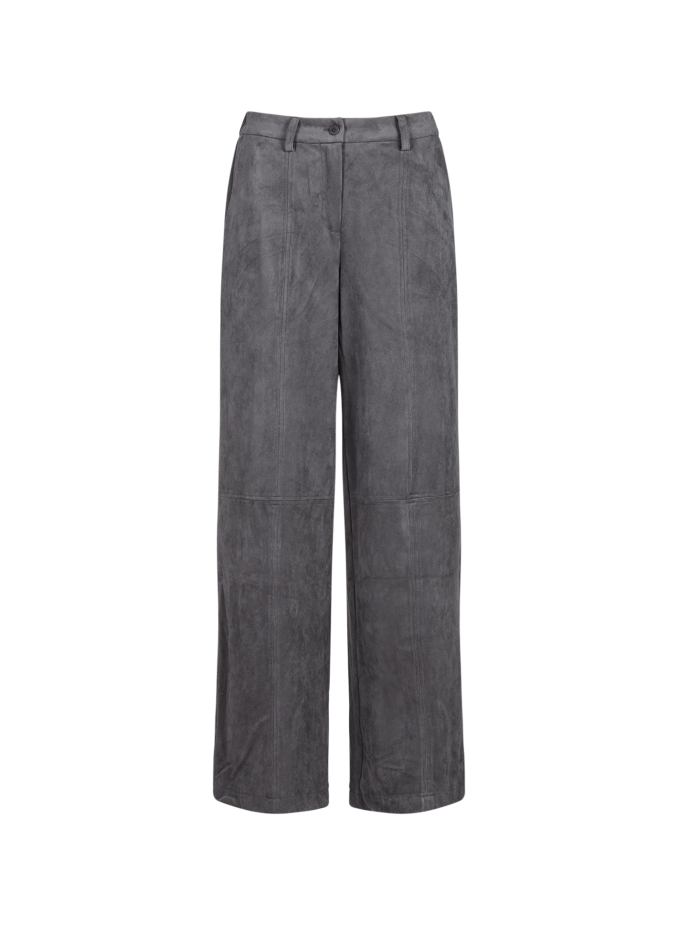 High-waisted straight-leg corduroy trousers OBJECT Grey